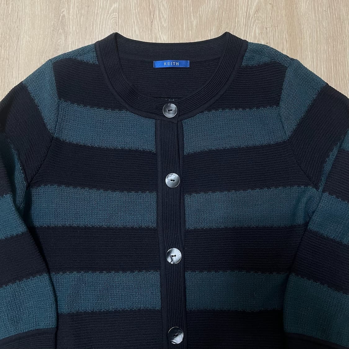 키이스 여성 스트라이프 소프트 니트 가디건 44-55 상품이미지2