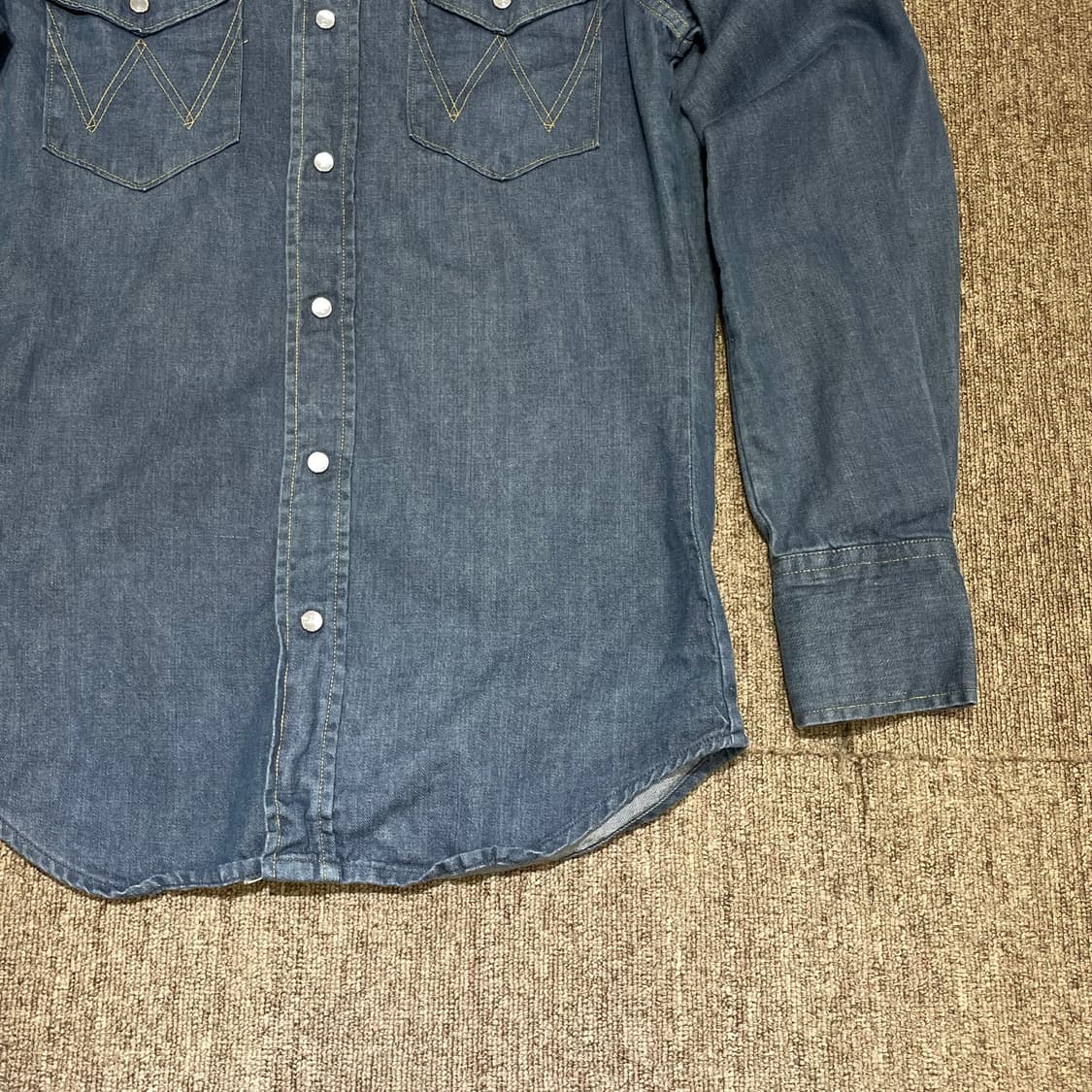 60~70s Wrangler 랭글러 웨스턴 데님 셔츠 슬림핏 상품이미지8