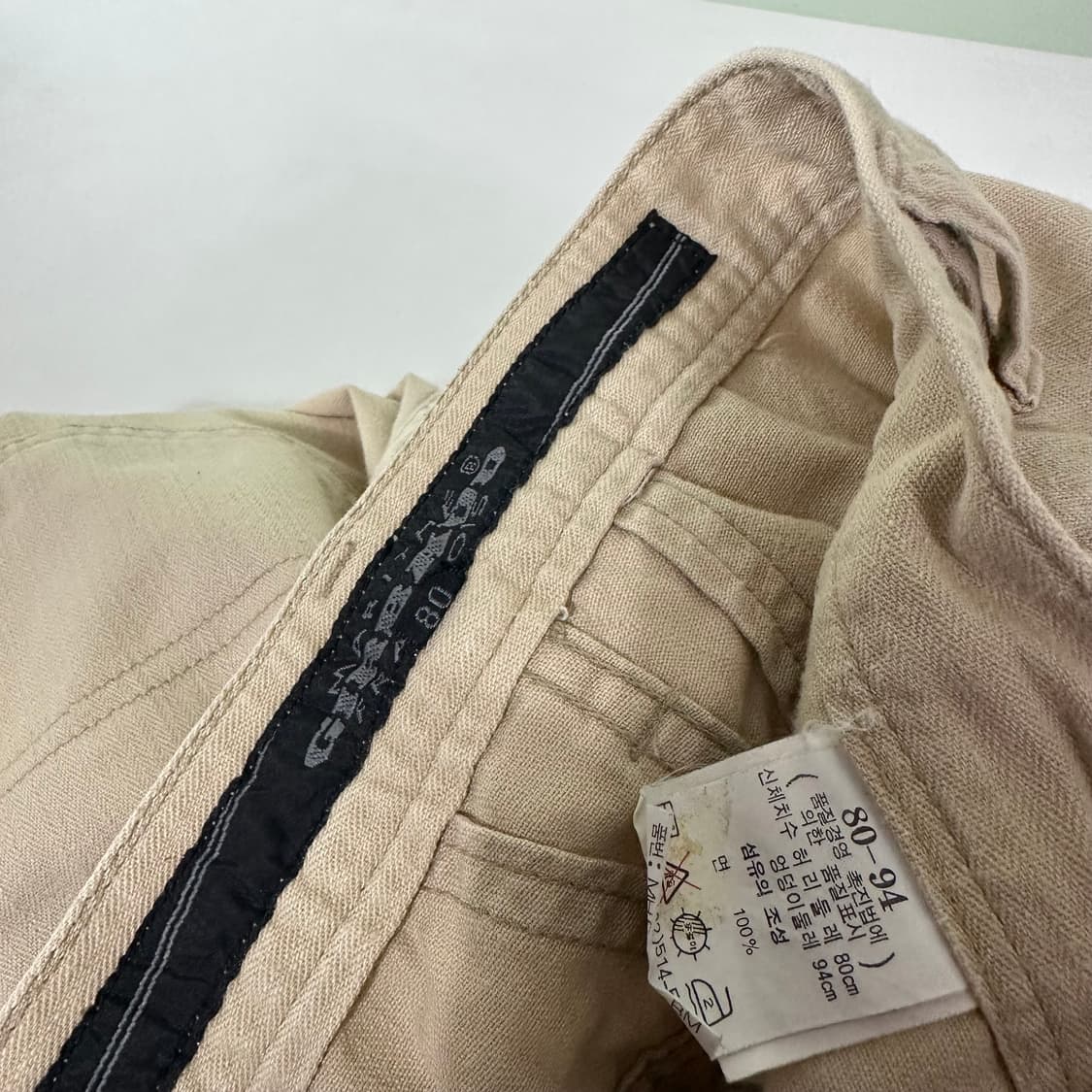 L 마리떼프랑소와저버 90‘s 베이지 세미와이드 하이웨스트 코튼팬츠 상품이미지5