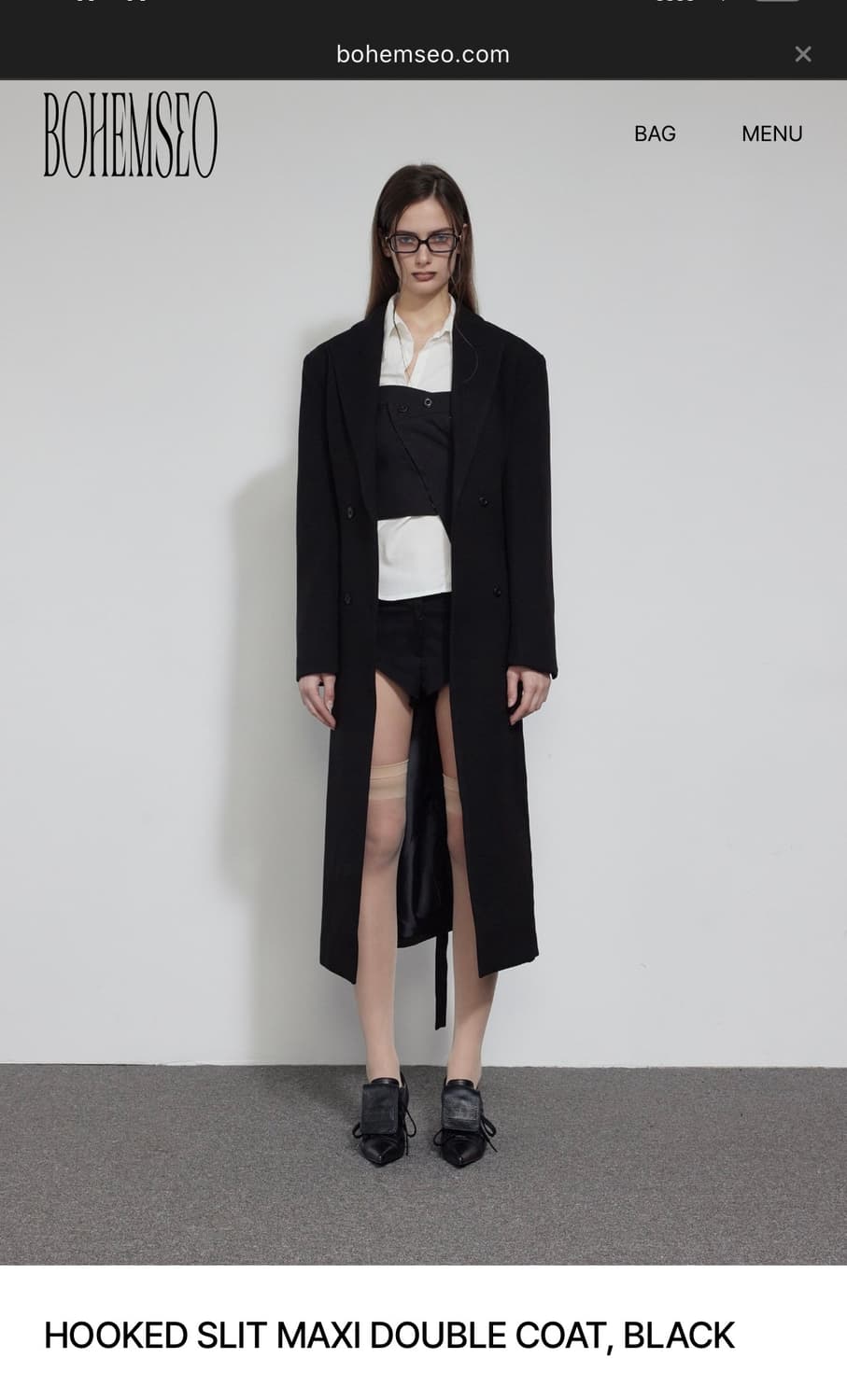 구해요 보헴서 롱코트 HOOKED SLIT MAXI DOUBLE COAT 상품이미지1