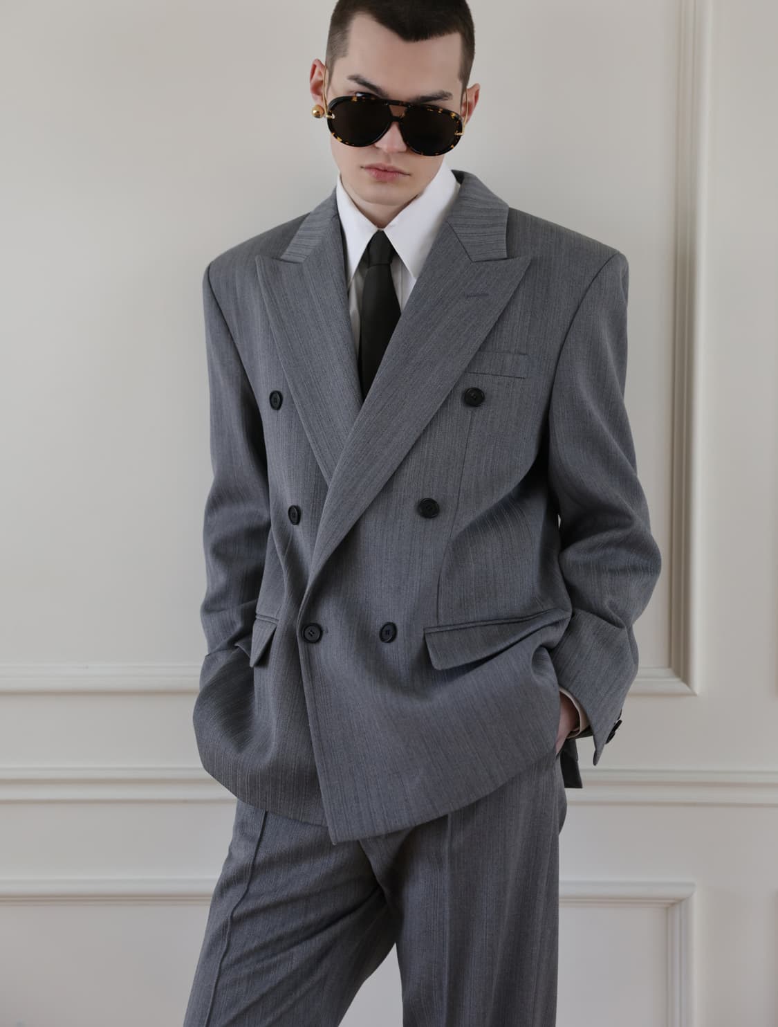 캐리오버 헤이든 더블 셋업 그레이 L, L 상품이미지4