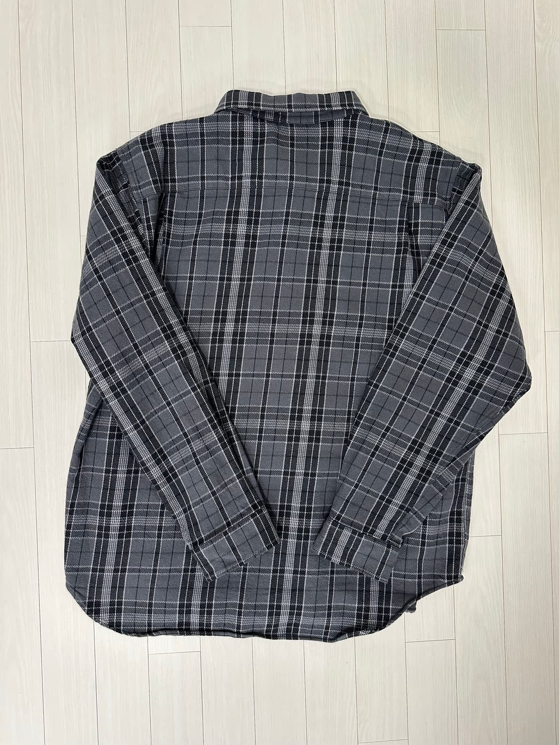 [XL] 스투시 스톤 플레이드 셔츠 블랙 상품이미지4