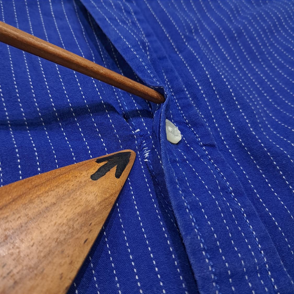 CL825 2XL 리 LEE 도트 스트라이프 버튼다운 블루 셔츠 남방 상품이미지9