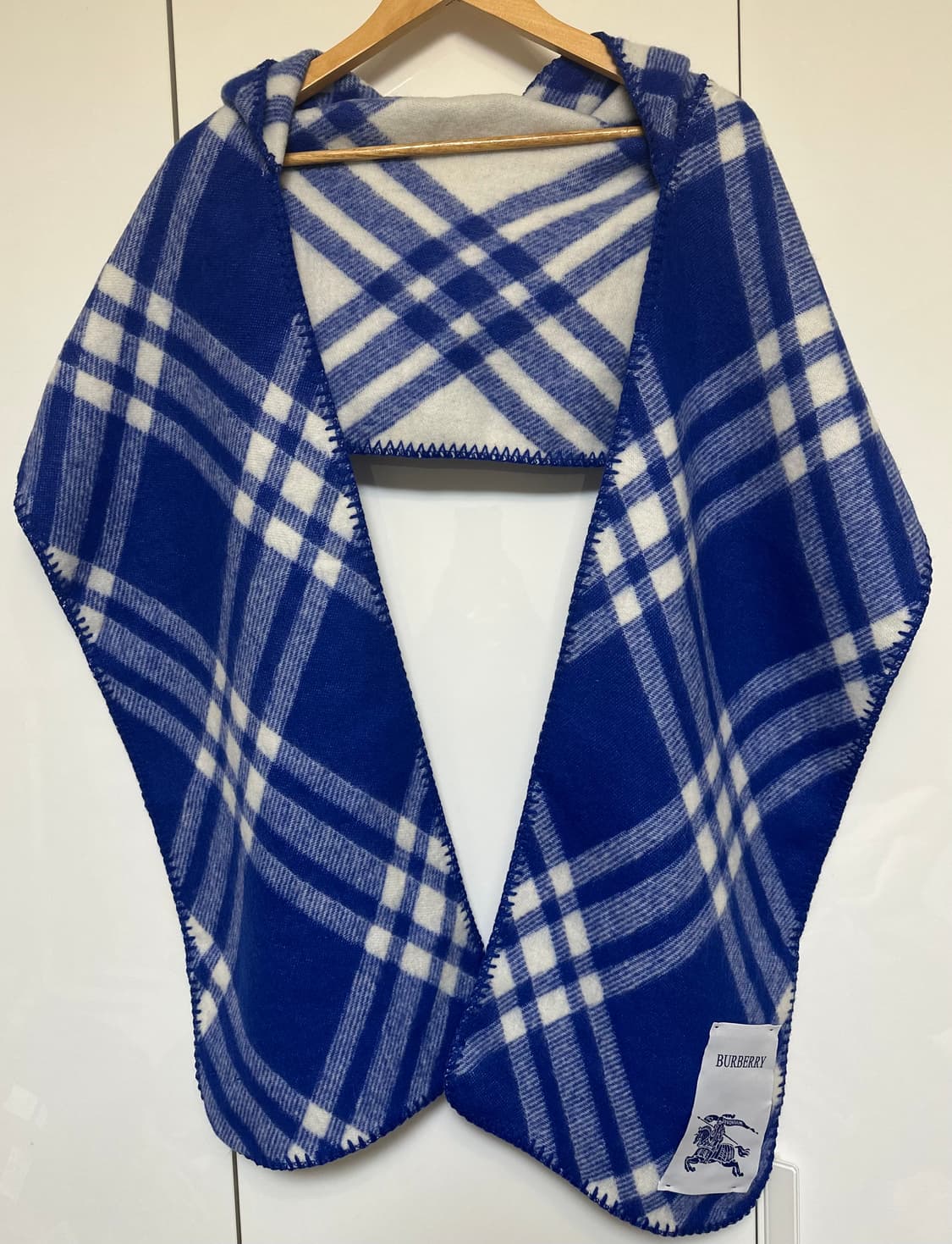 버버리 블루 체크 울후드 머플러 남여공용 상품이미지2