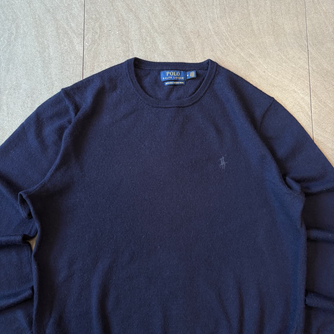 폴로 국내 정품 네이비 메리노울 니트 상품이미지3