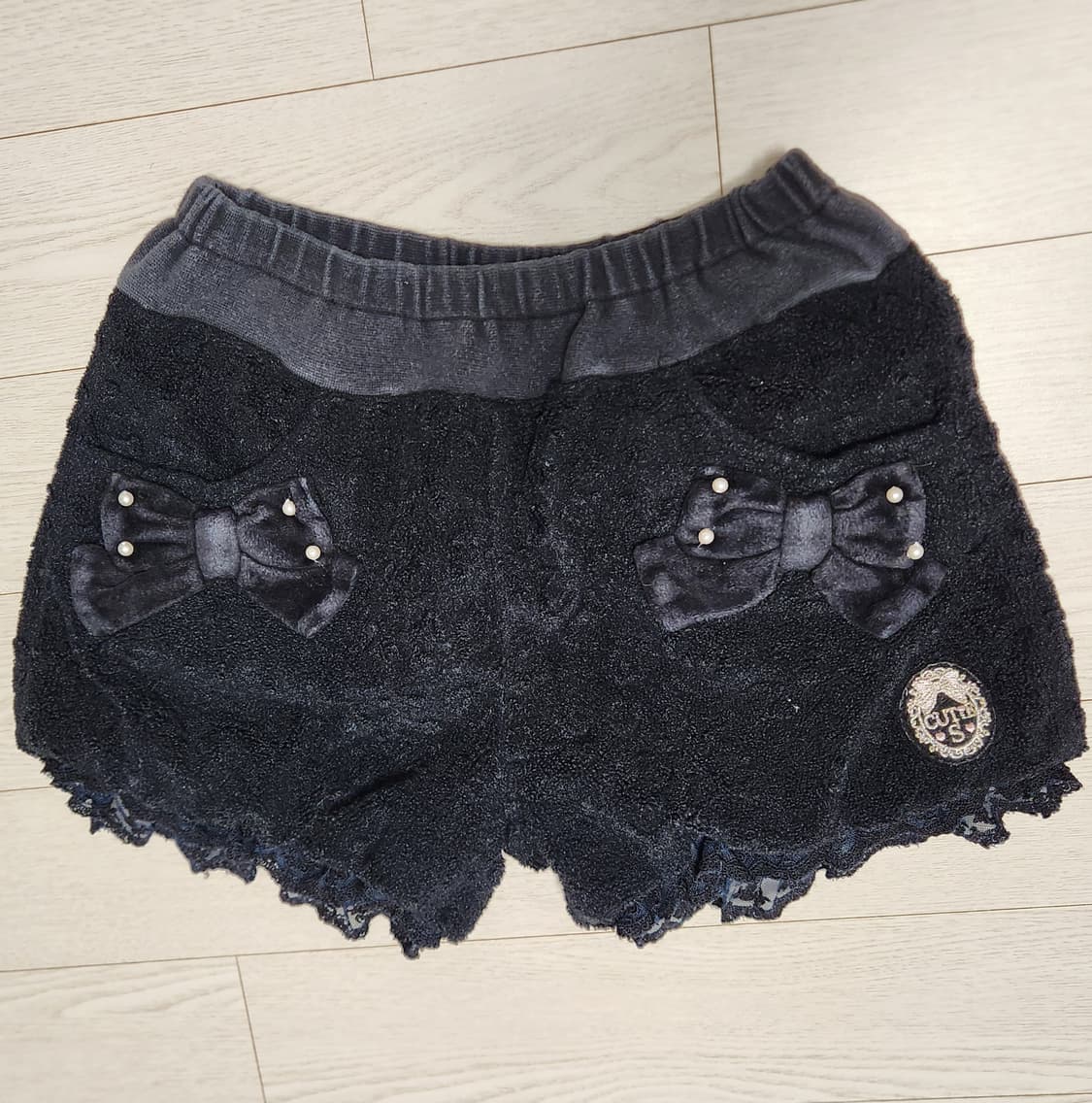 갸루 고스로리 폼폼 레이스 리본 반바지 상품이미지1