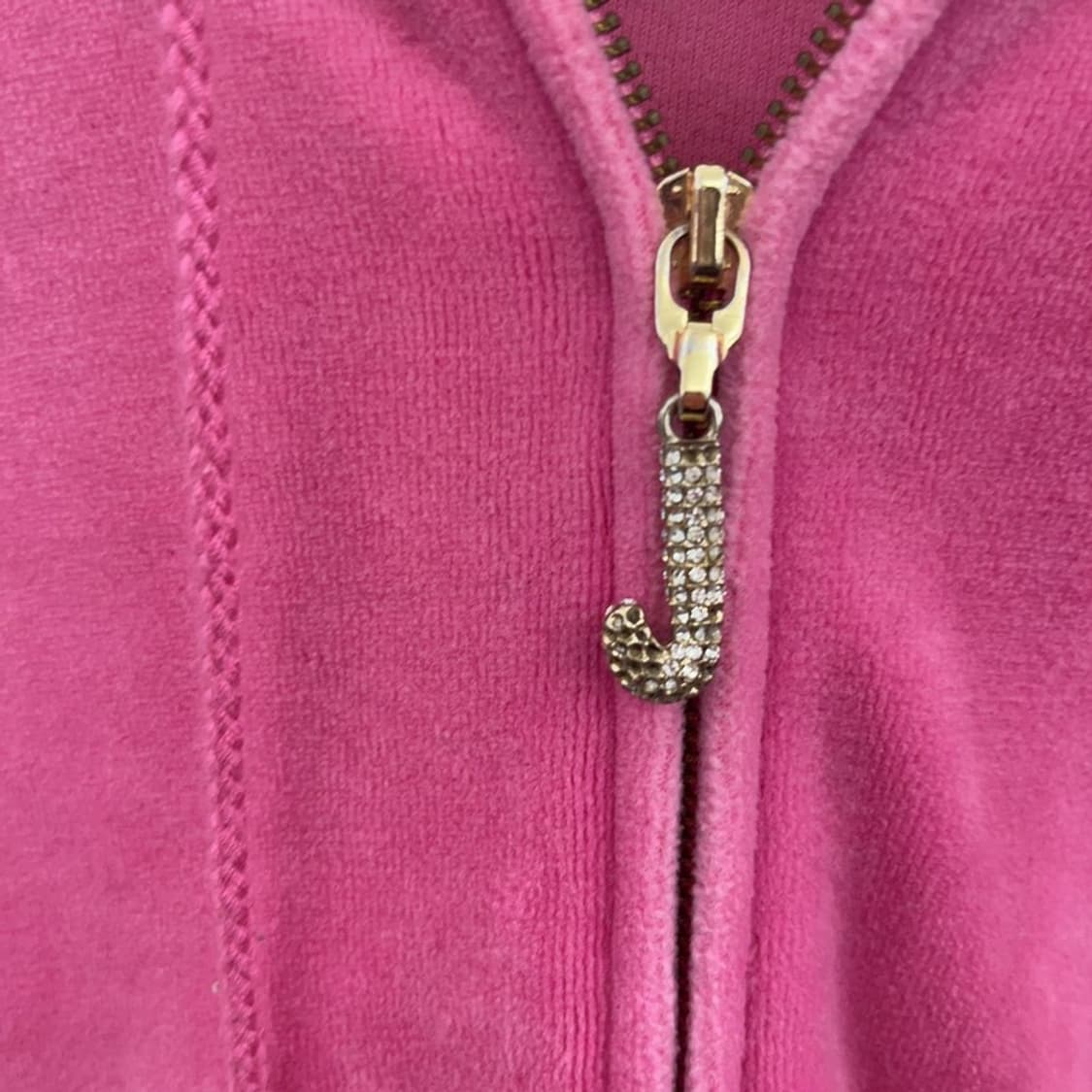 쥬시 꾸뛰르 Y2K 00's 레트로 핫핑크 벨벳 후드집업 S C08942 상품이미지10