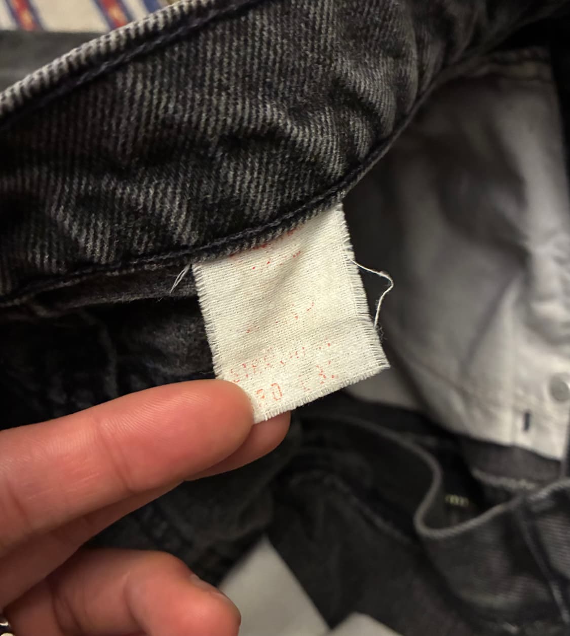 (27~28)90s USA 빈티지 리바이스 505 오렌지탭 흑청 데님 상품이미지8