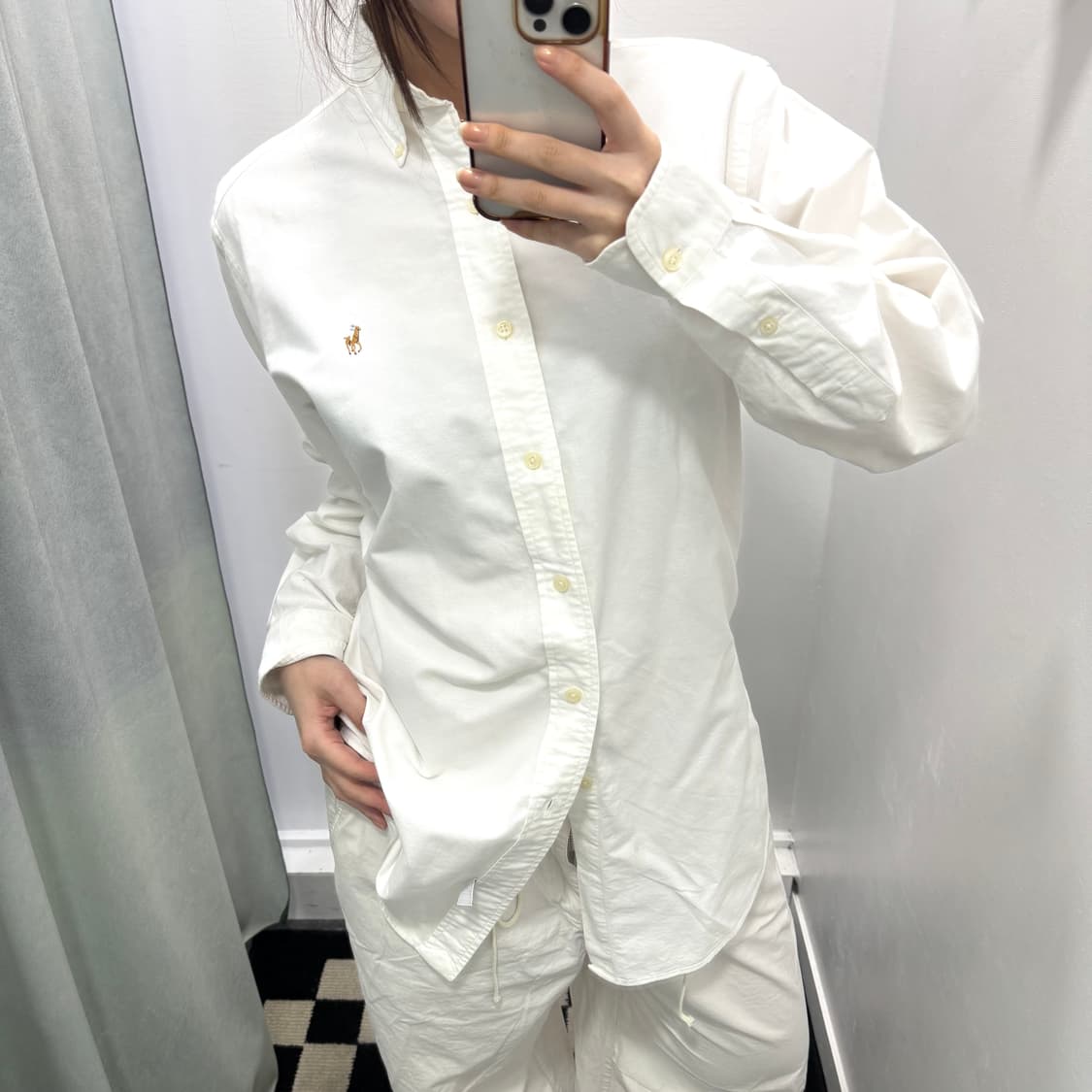 폴로 화이트 코튼 셔츠 상품이미지1
