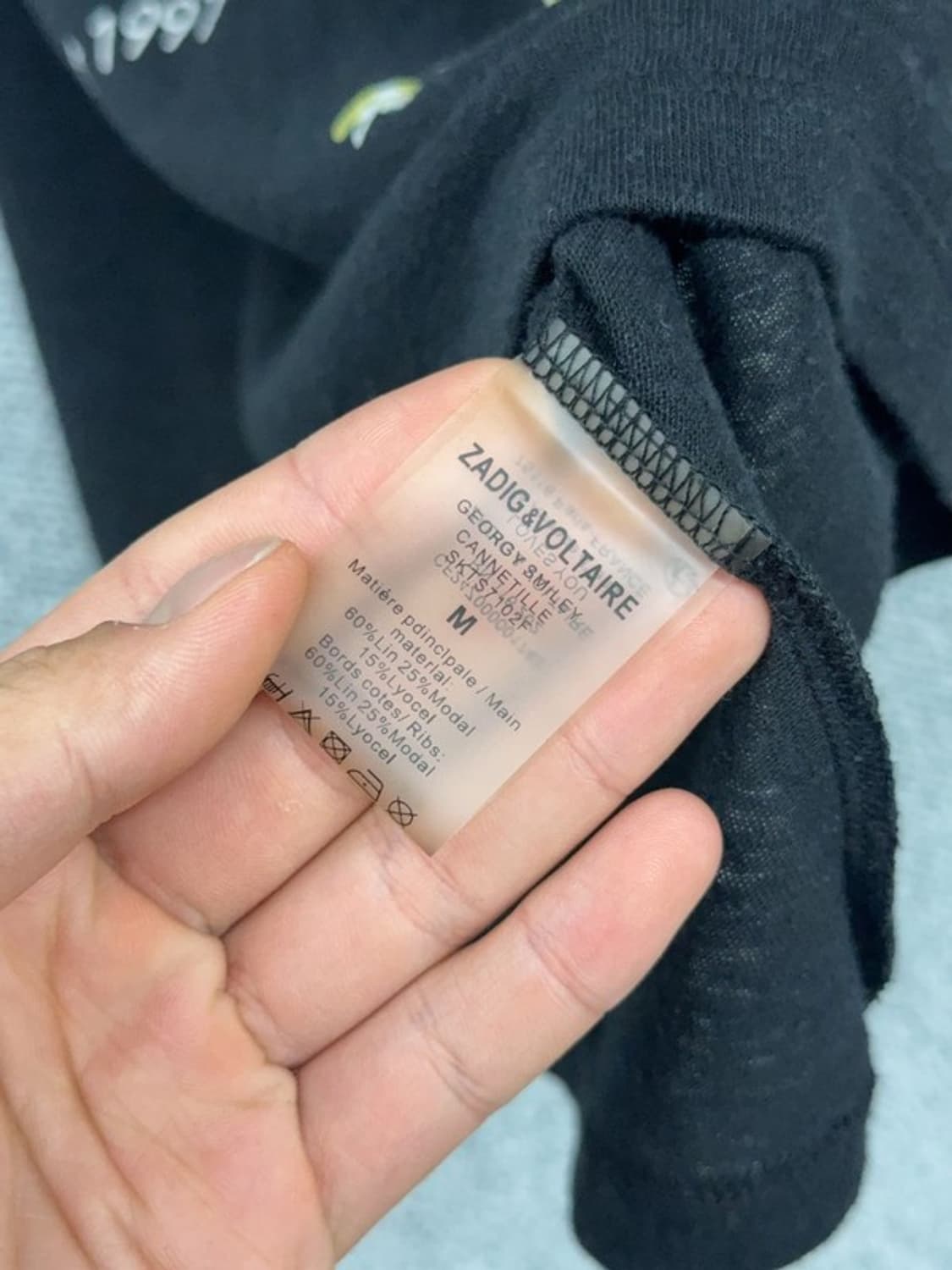 쟈딕 앤 볼테르 프린팅 블랙 빈티지 반팔티 M 상품이미지6