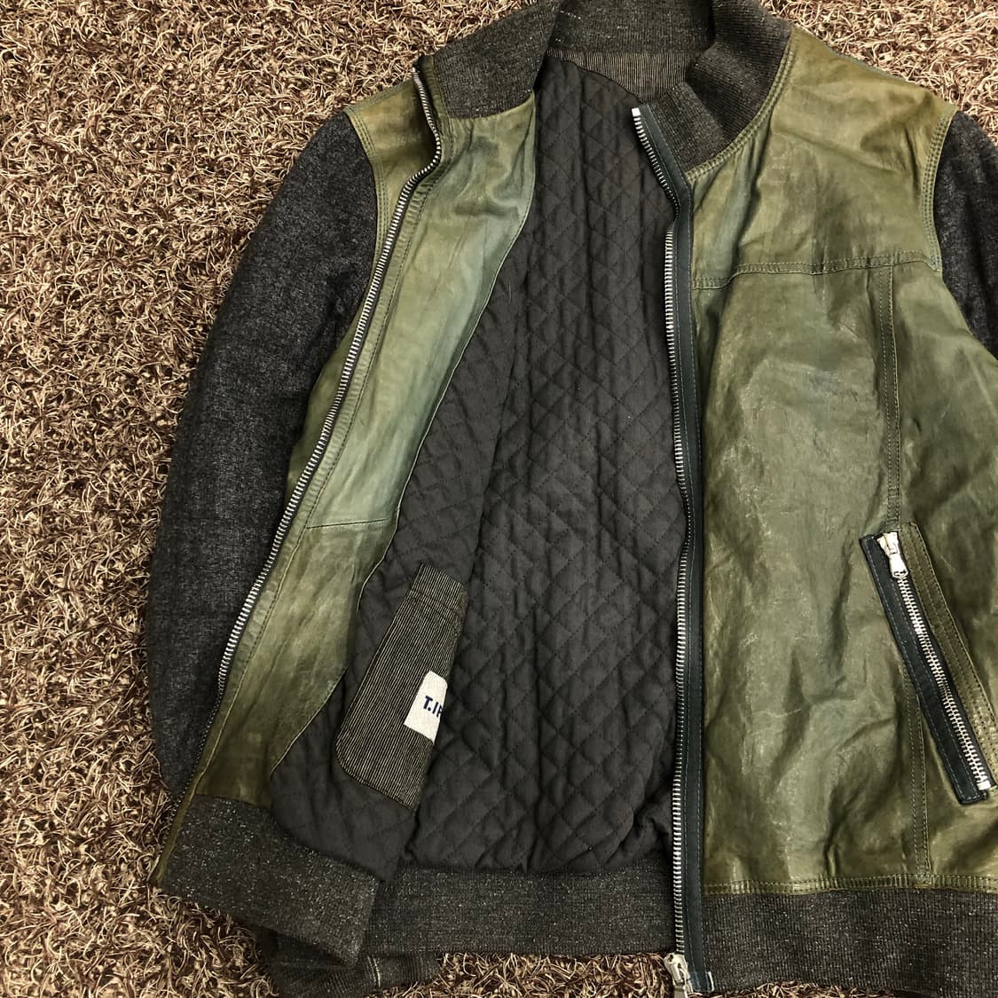 티아이포맨 양가죽 울 레더 가죽 블루종 자켓 상품이미지3