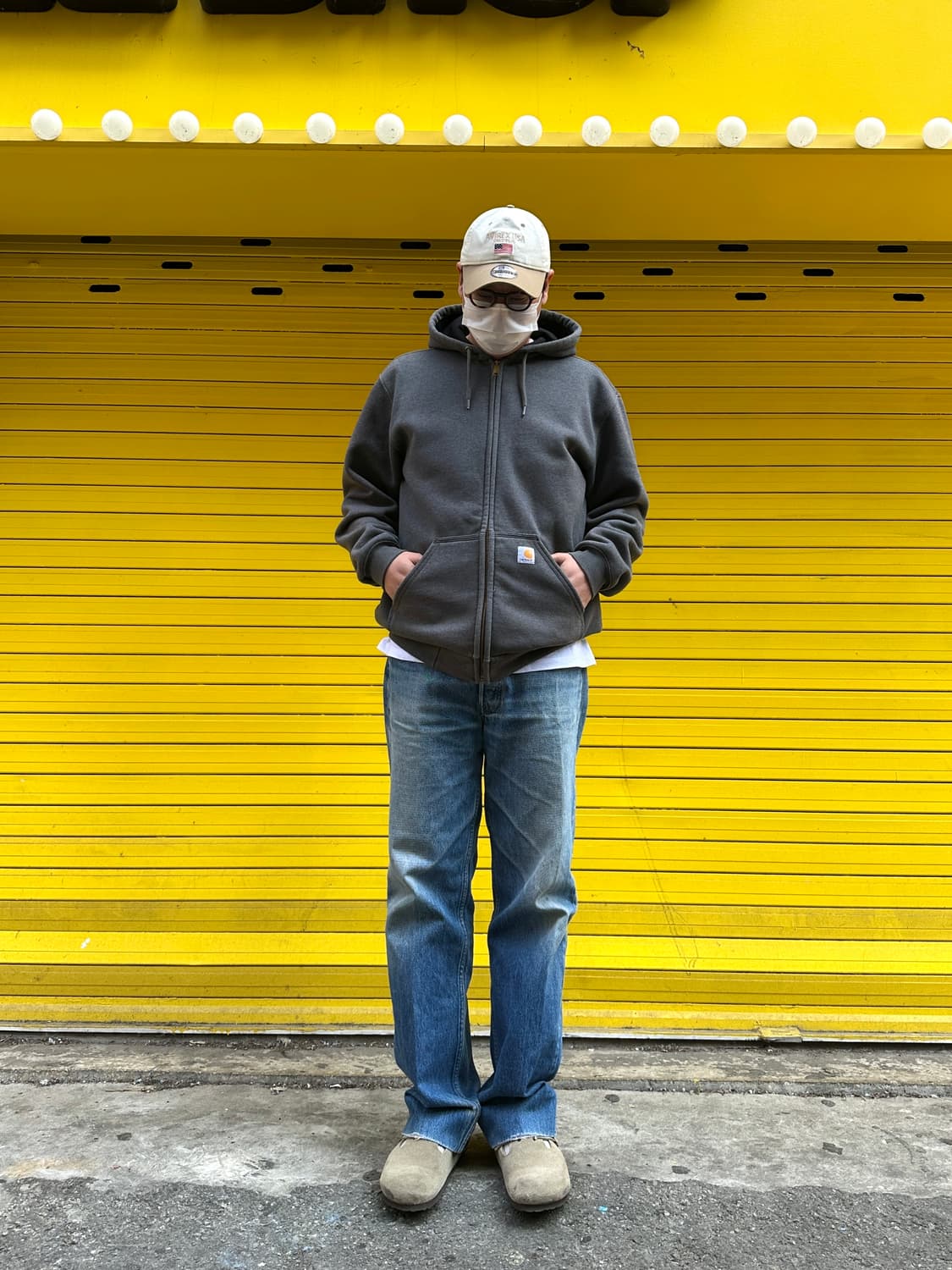 칼하트 써멀 박스로고 오버핏 후드집업 M  상품이미지4