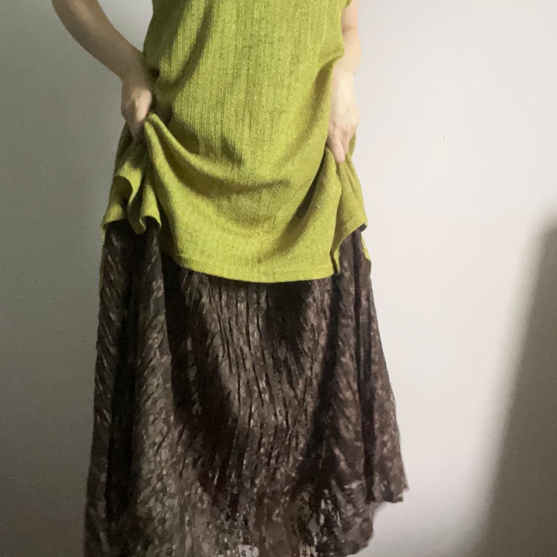 Brown Sheer Skirt 브라운 쉬어 스커트 상품이미지2