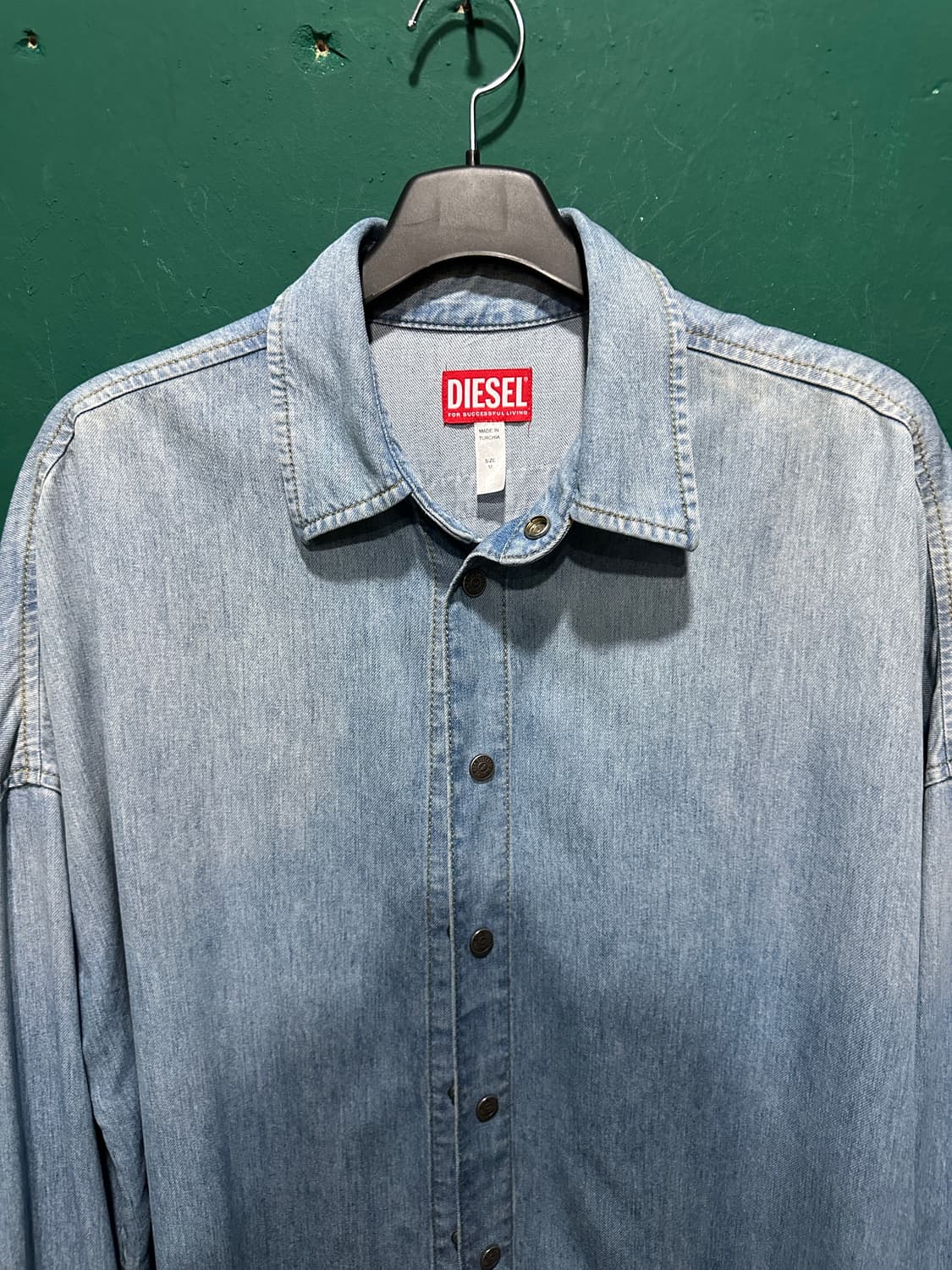 디젤 빅로고 플란넬 데님셔츠자켓 110사이즈 상품이미지2