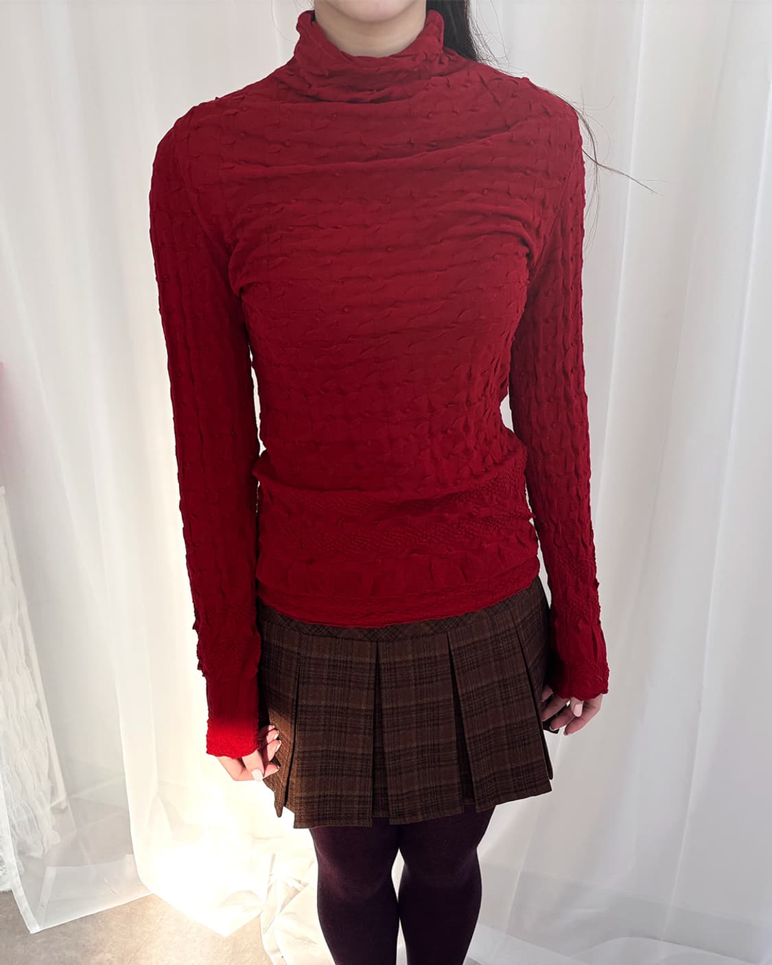 ISSEY MIYAKE Heart HAAT 레드 스모킹 하프넥 티 상품이미지5