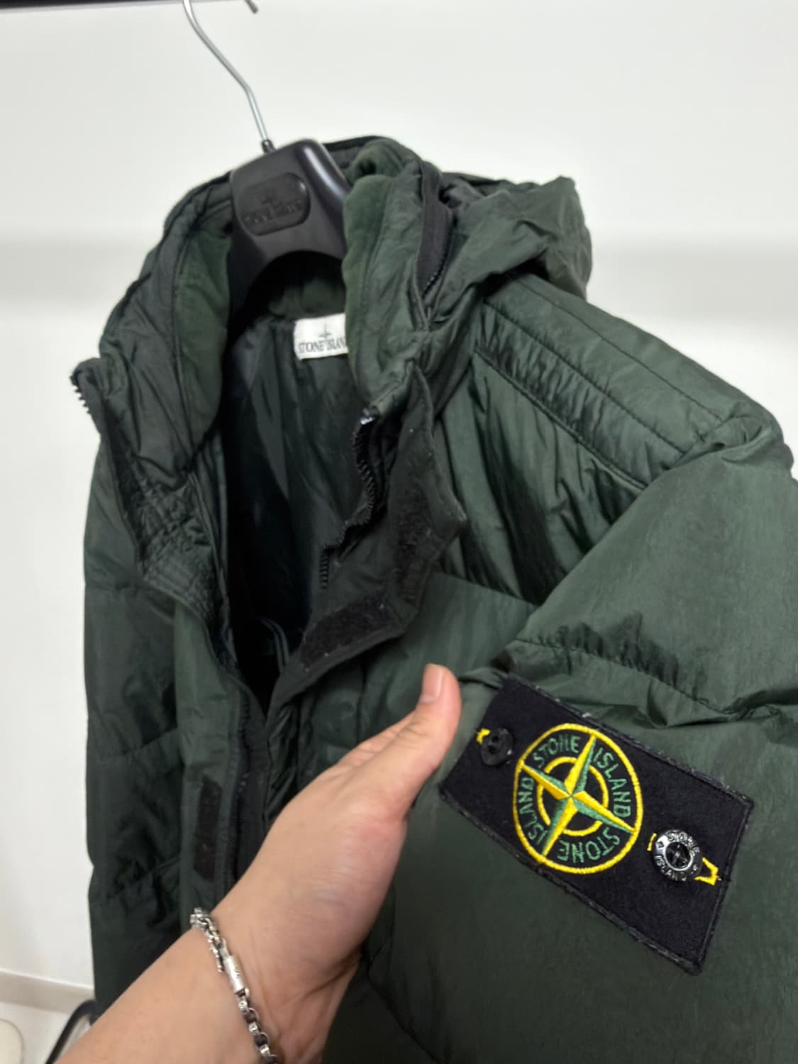 [백화점판, XL] 스톤아일랜드 크링클랩스 패딩 카키 상품이미지5