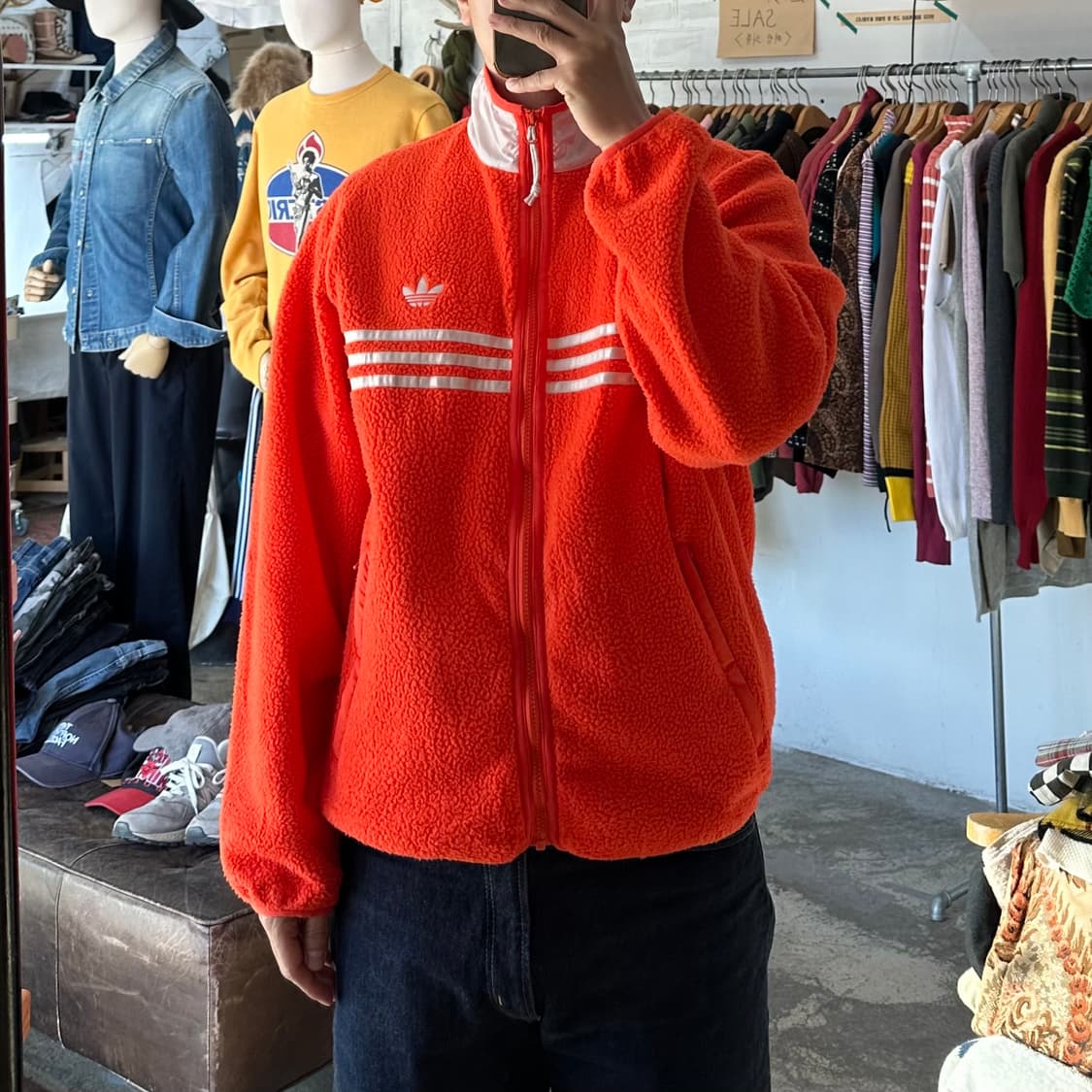 (착용컷) 아디다스 후리스 집업 (남성용 100-103) 상품이미지3