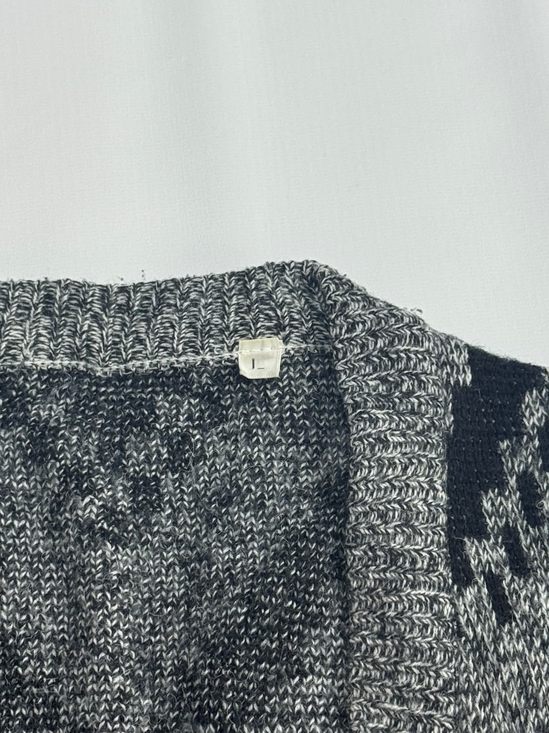 아가일 에스닉 패턴 보헤미안 루즈핏 블랙 니트 가디건  상품이미지4