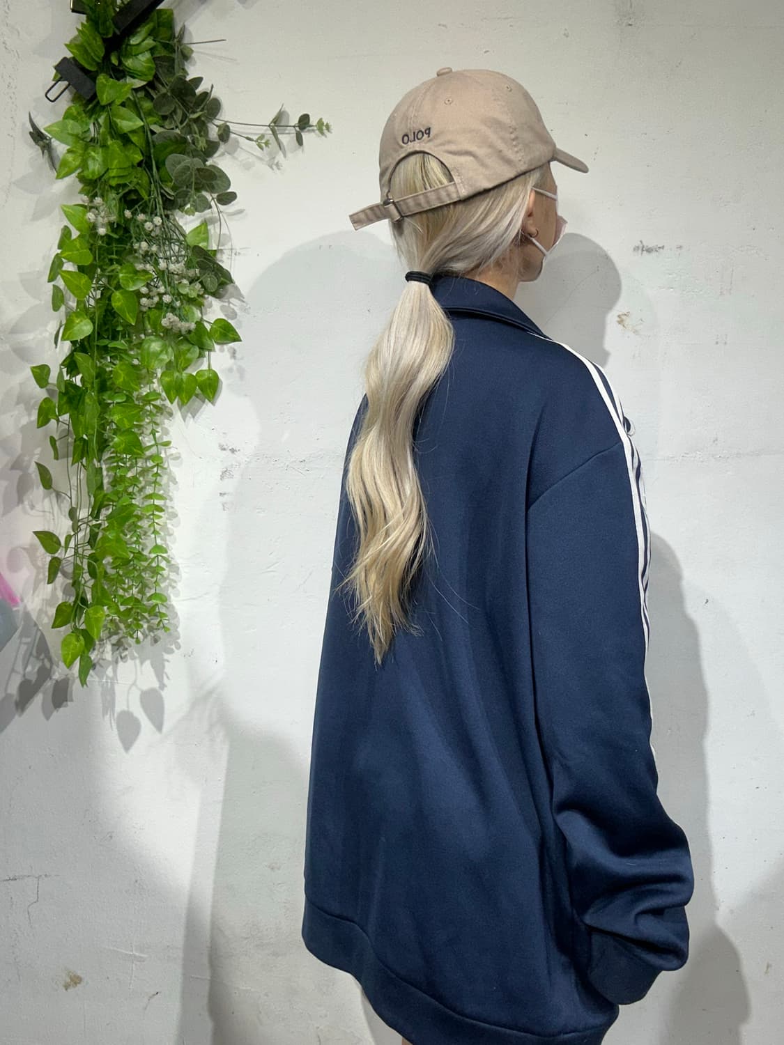 아디다스 네이비 오버핏 화이트 삼선 트랙탑 져지 4XL 상품이미지3