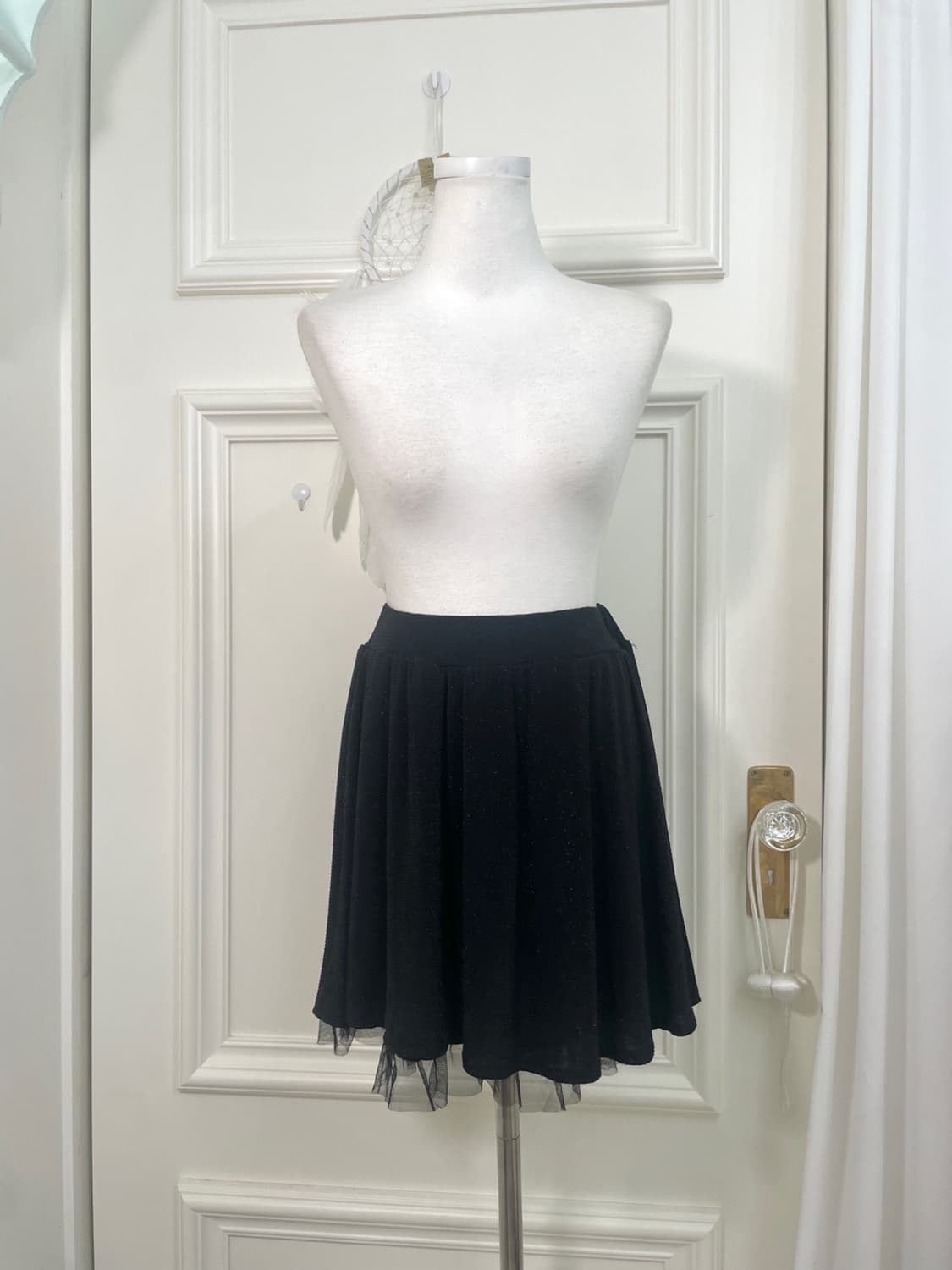 black tule glitter banding mini skirt 상품이미지1