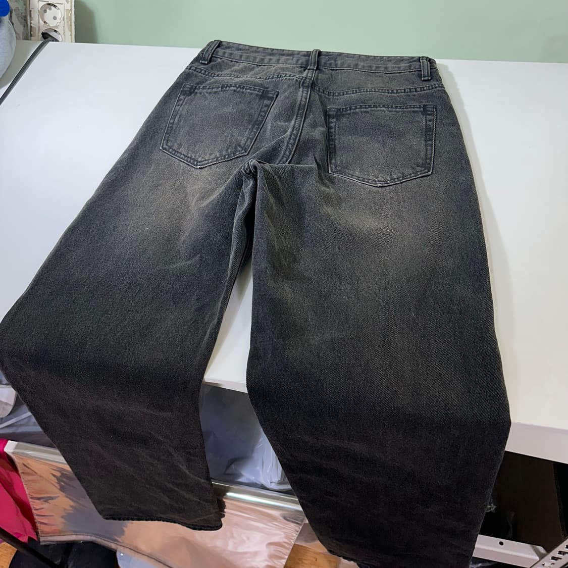 S 브렌디드 인더스트리 빈티지블랙 워시드 일자핏 데님팬츠 상품이미지5