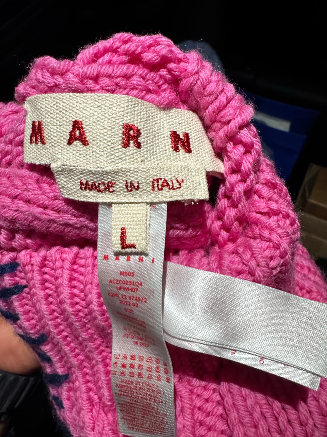마르니 케이블 니트 후드 바라클라바 핑크 L 상품이미지8