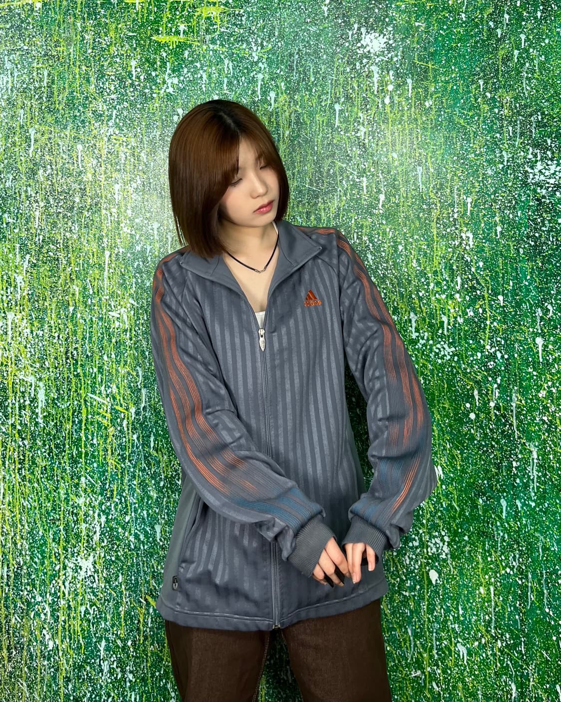 아디다스 00s 그레이 스트라이프 져지 L 상품이미지2