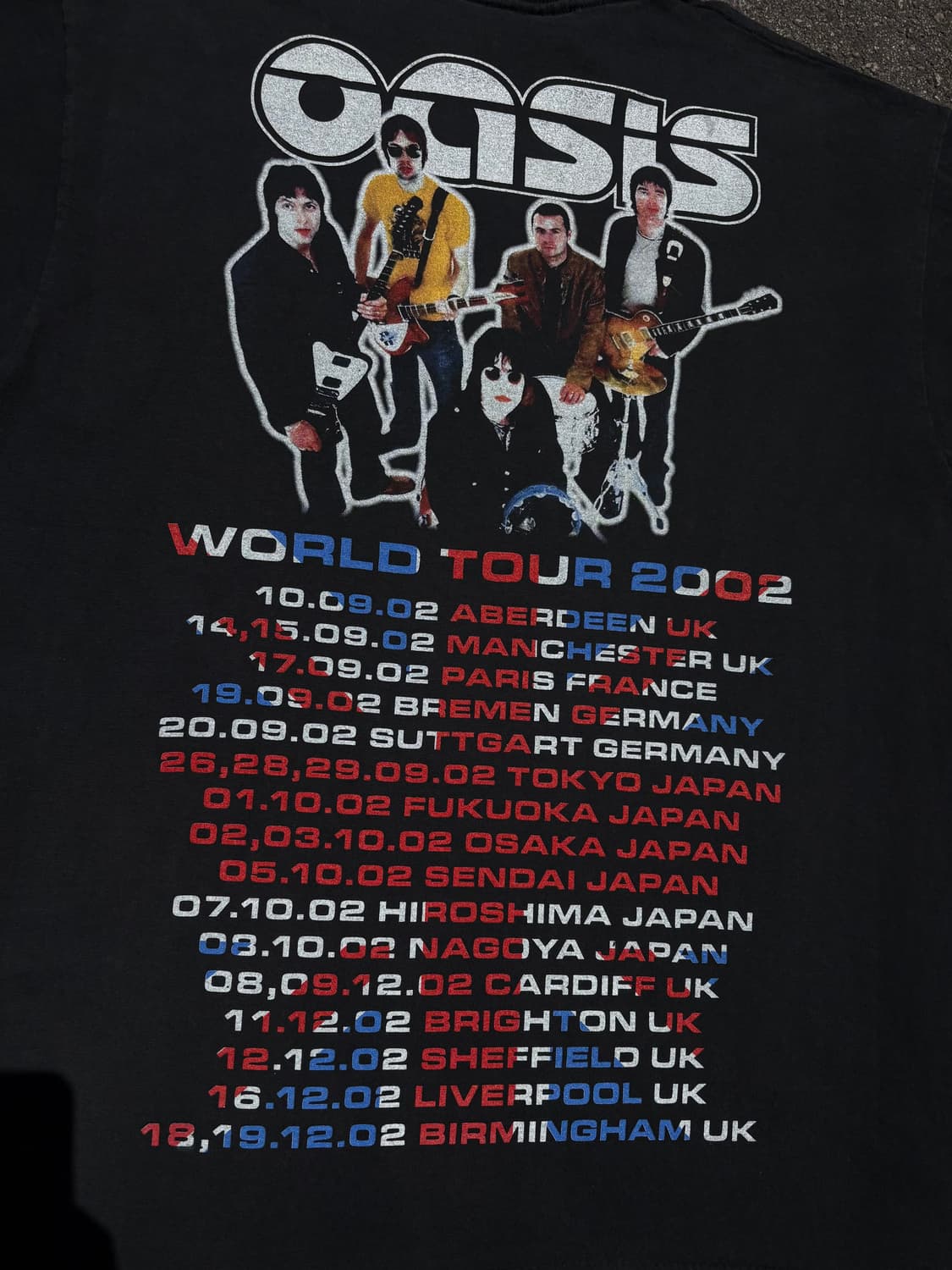 OASIS 오아시스 2002 월드투어 티셔츠 상품이미지2