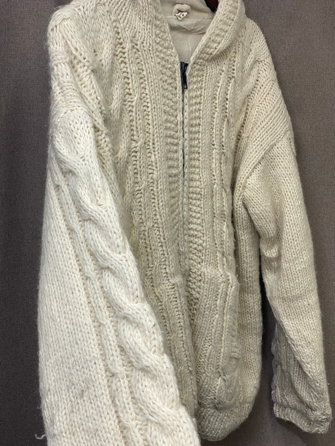 빈티지 헤비 니트 후드 집업  상품이미지2