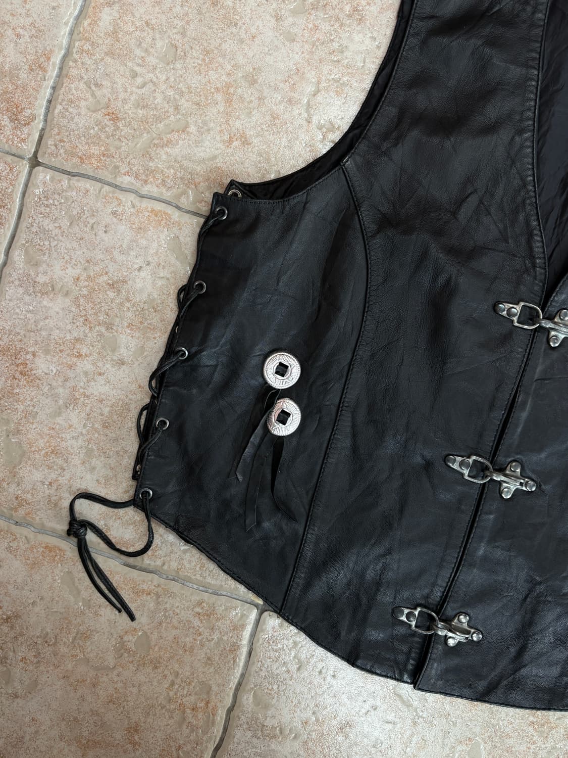 [2XL] High way fireman leather vest 상품이미지4