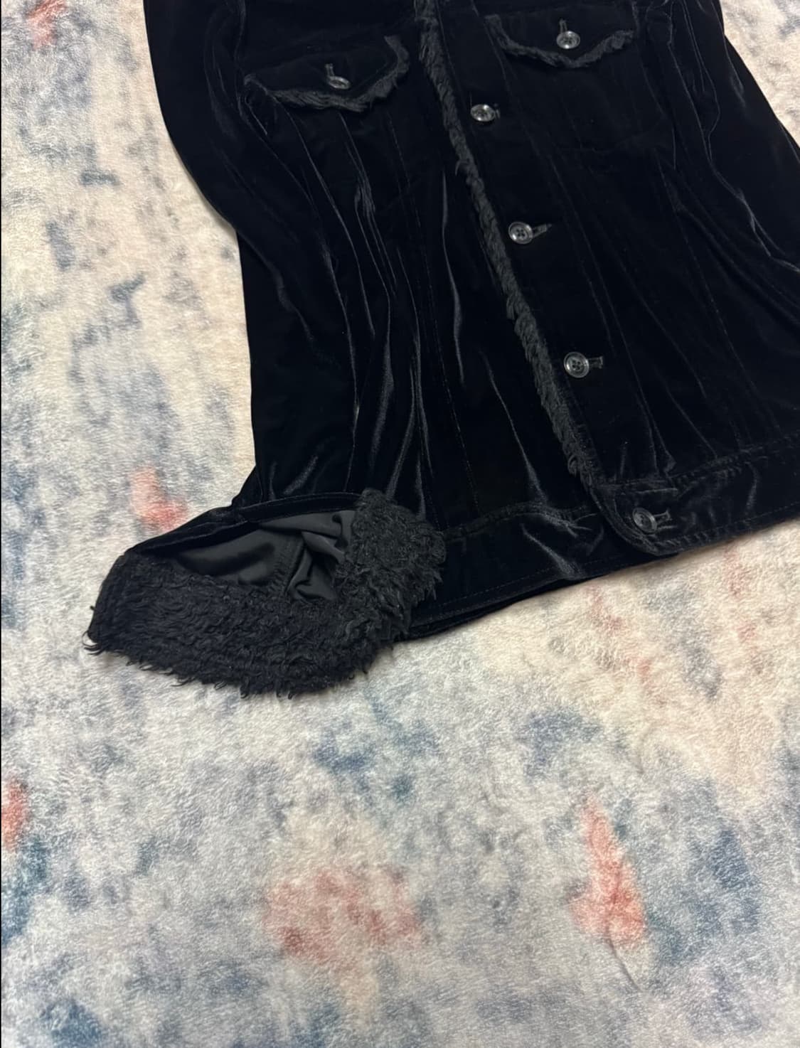 Abahouse fur trimming velour shirts 상품이미지5