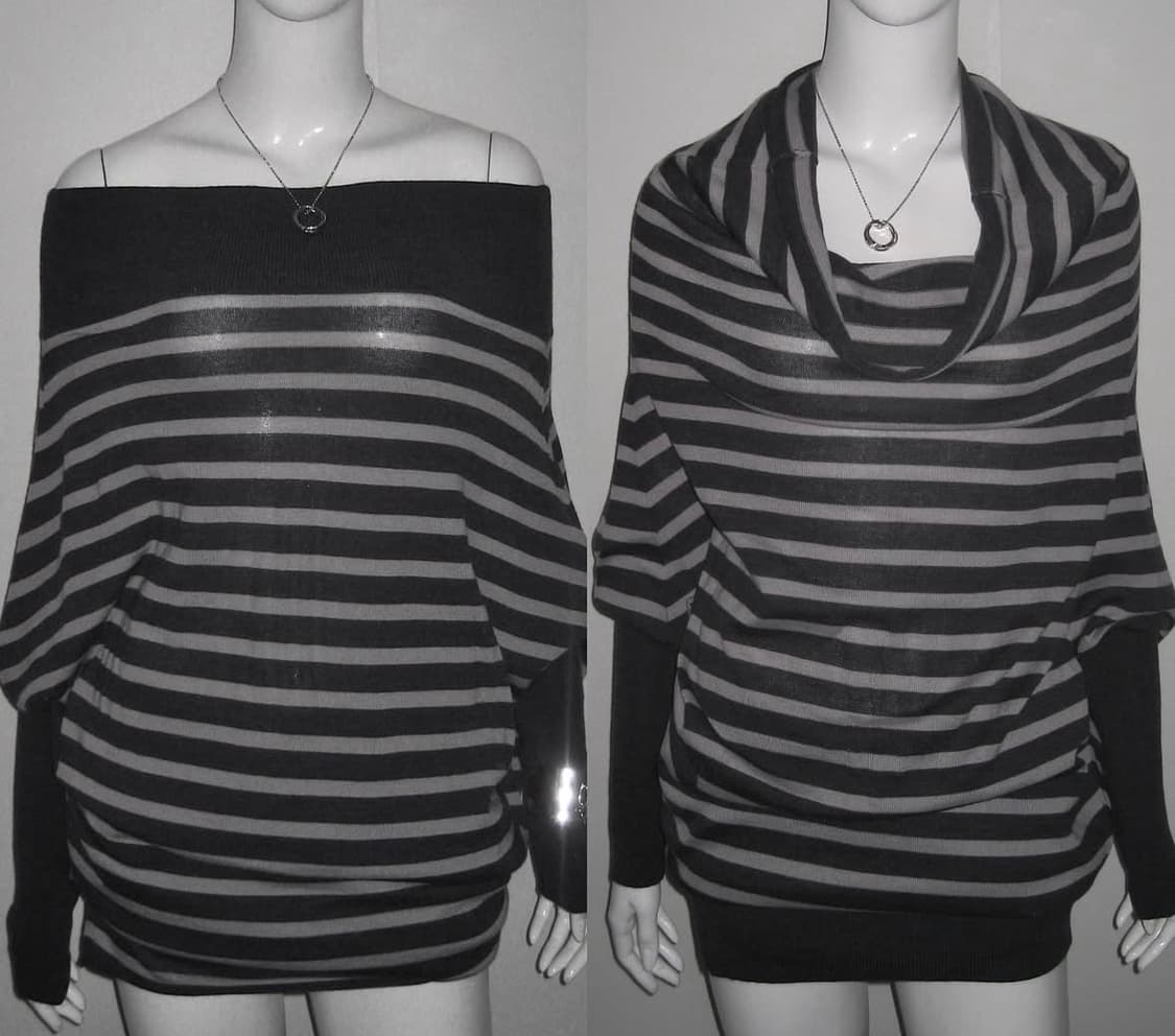 wingskoko 빈티지 락시크 오네갸루 스트라이프 오프숄더 원피스 상품이미지2