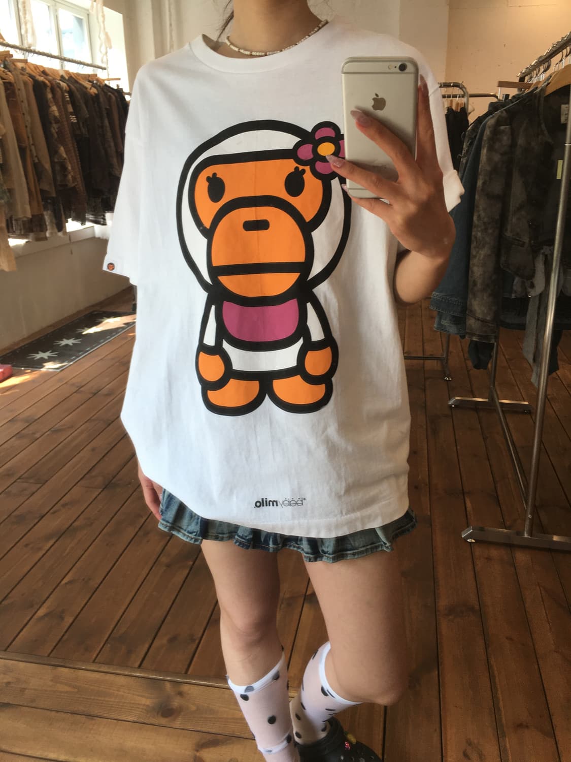 베이프 화이트 베이비리사 티셔츠 상품이미지7