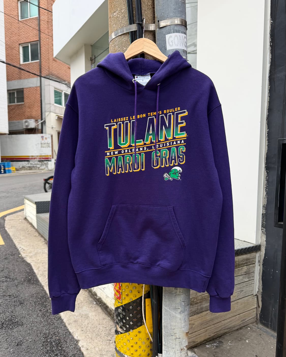 Champion tulane maroi gras purple hoodie 상품이미지1