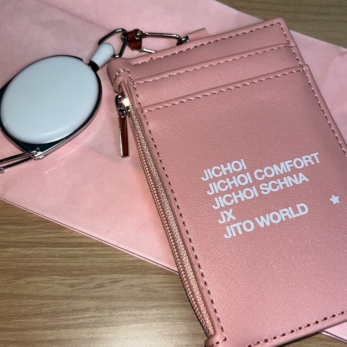 지초이 컴포트 증정용 카드 지갑 분홍 상품이미지2