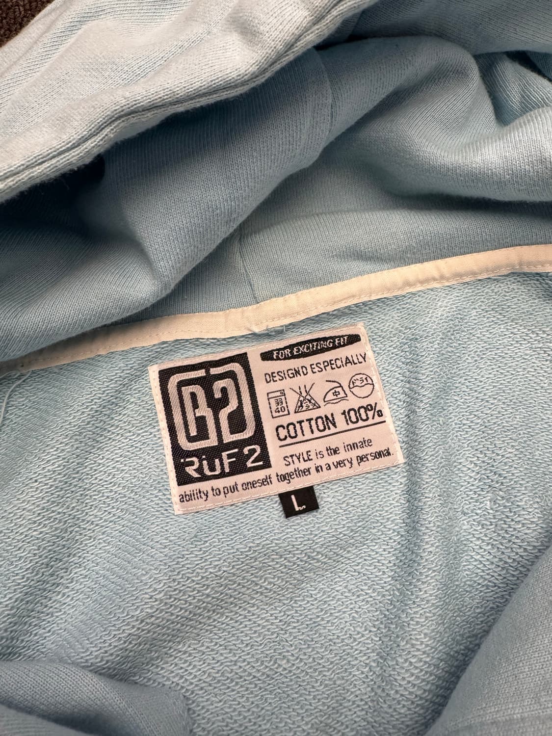 L)RUF2 빈티지 로고 포인트 후드집업(지퍼/오염) 상품이미지5