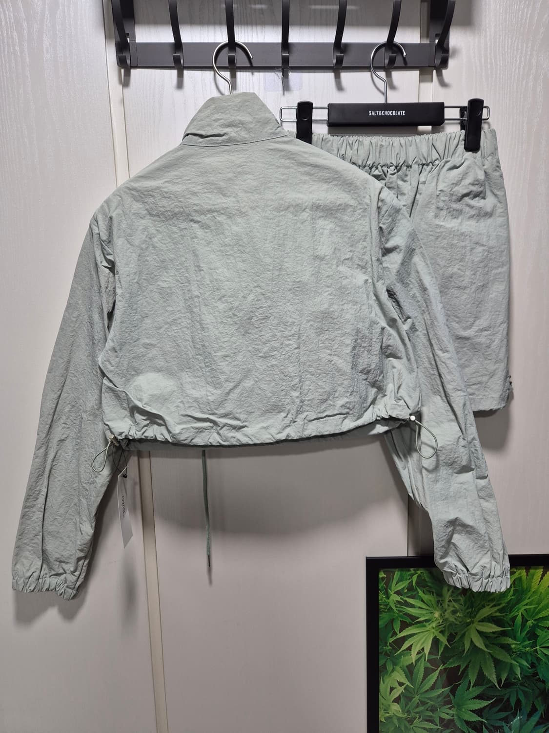 (세일)(새상품)아날로그걸 크롭 바람막이 셋업 민트그레이 상품이미지7