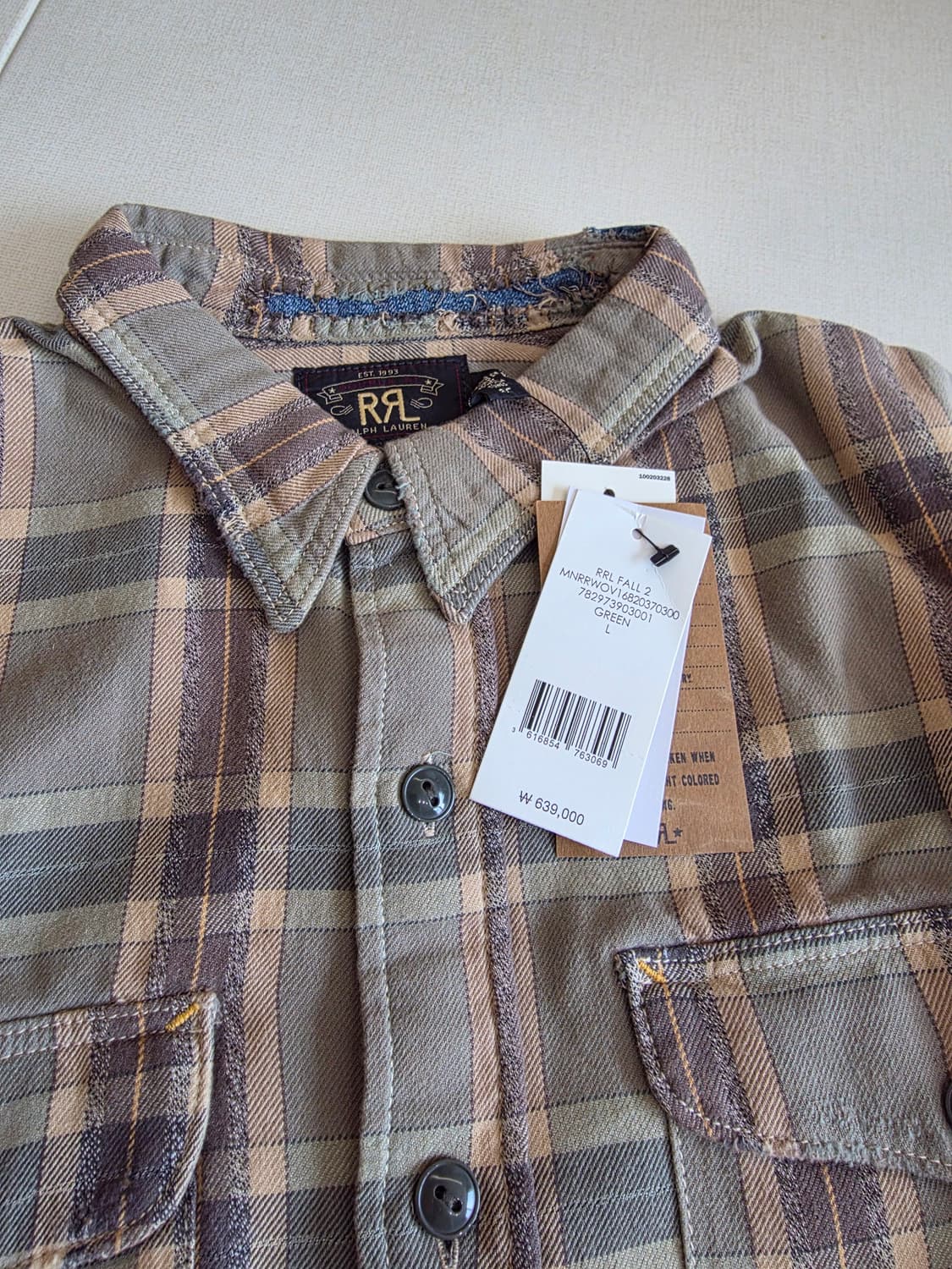 RRL 리페어 프래드 트윌 워크셔츠 상품이미지2