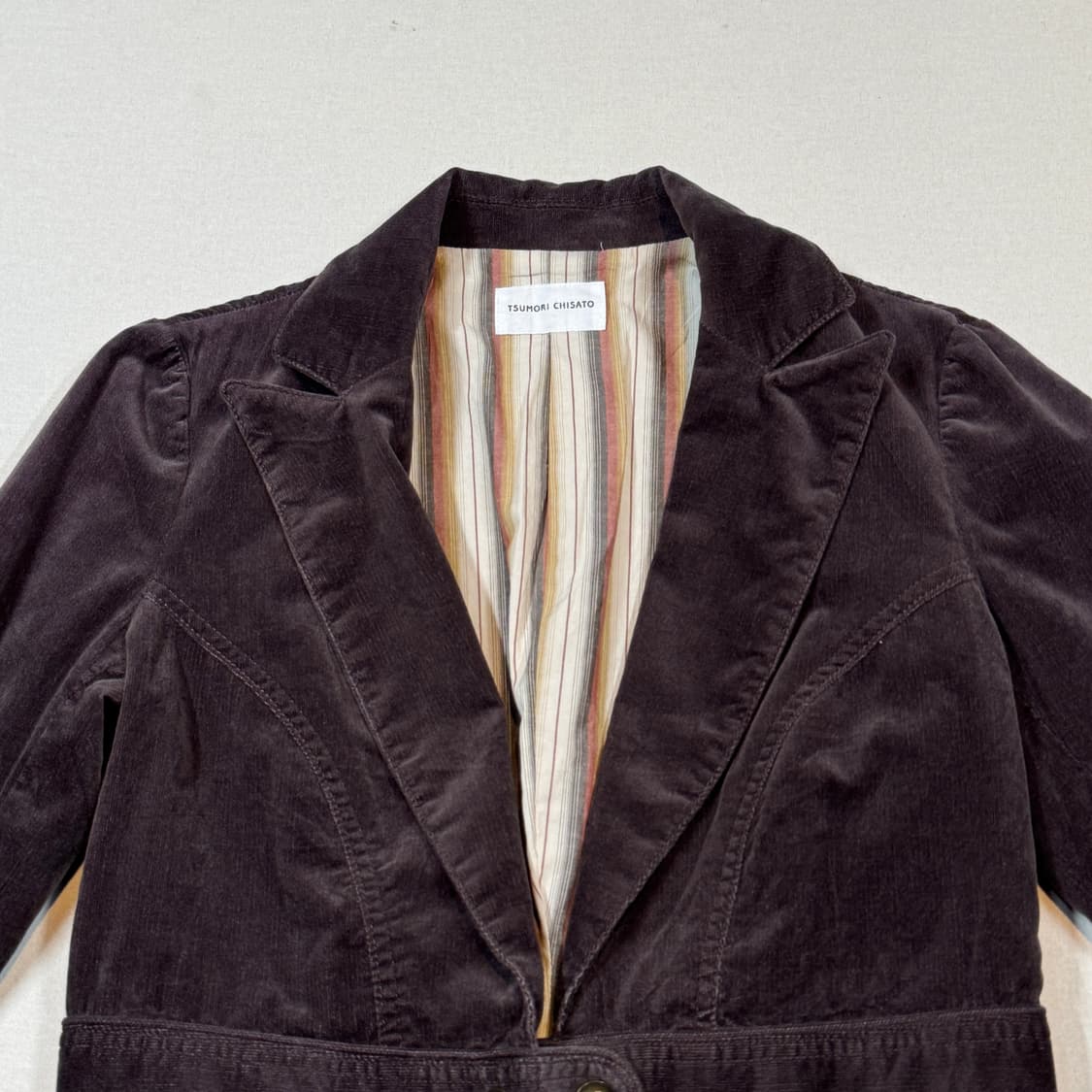 S) 츠모리 치사토 앤틱 코듀로이 테일러드 자켓 상품이미지3