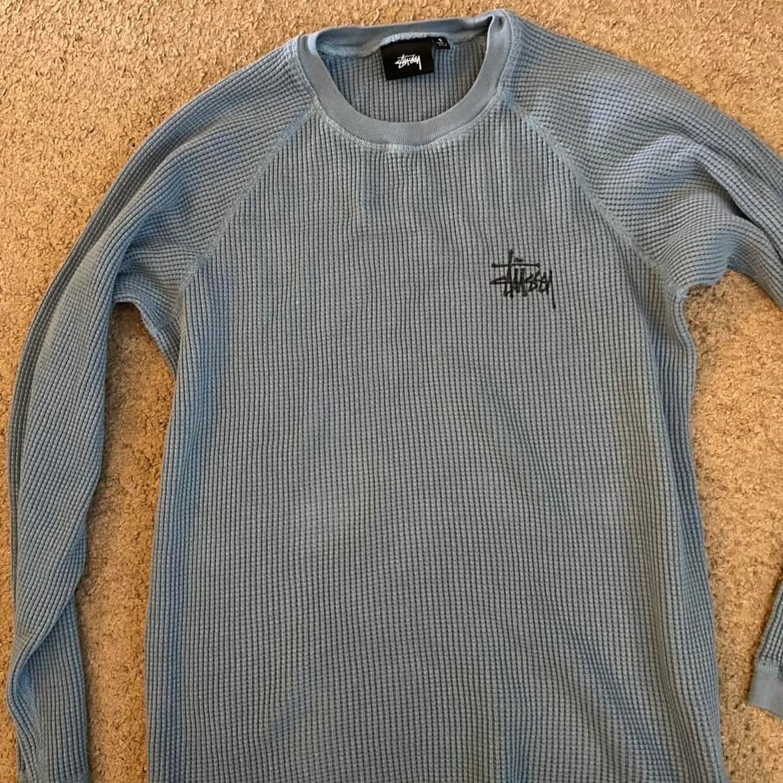 스투시 래글런 써멀 롱슬리브 크루 더스트 블루 상품이미지2