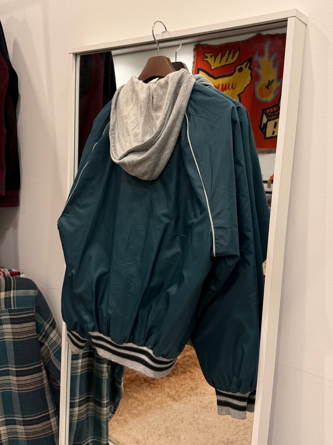 90s Athletic Works 스타디움 후드 바시티 자켓 (USA) 상품이미지6