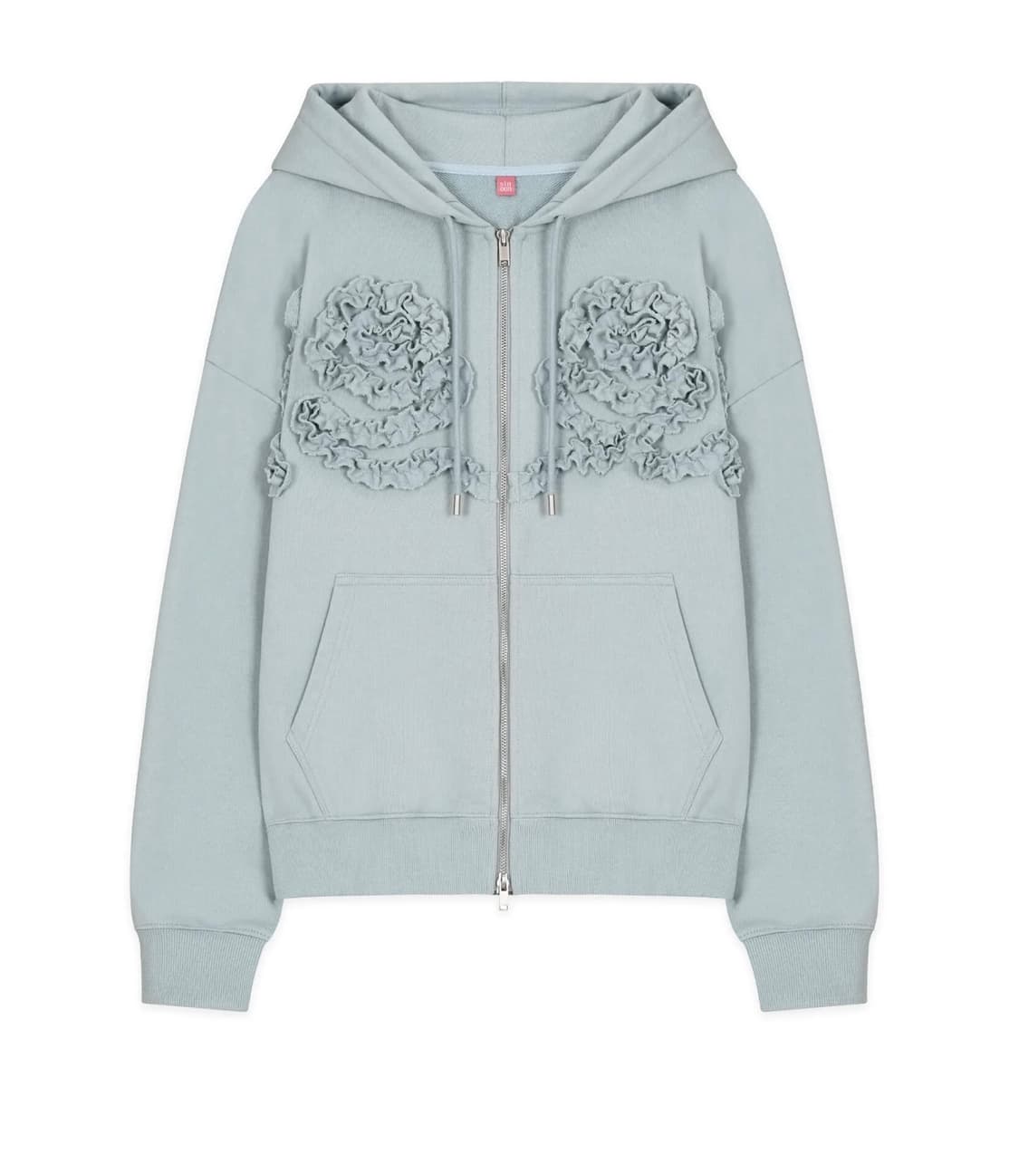 시눈 로즈 프릴 오버사이즈 후드집업 블루 상품이미지1