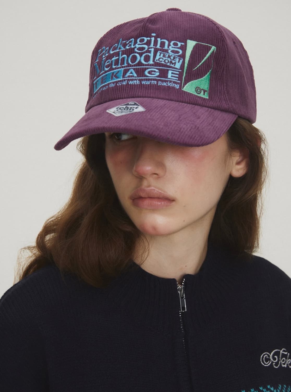 Teket Packaging Cap Purple 테켓 코듀로이 캡모자 상품이미지2