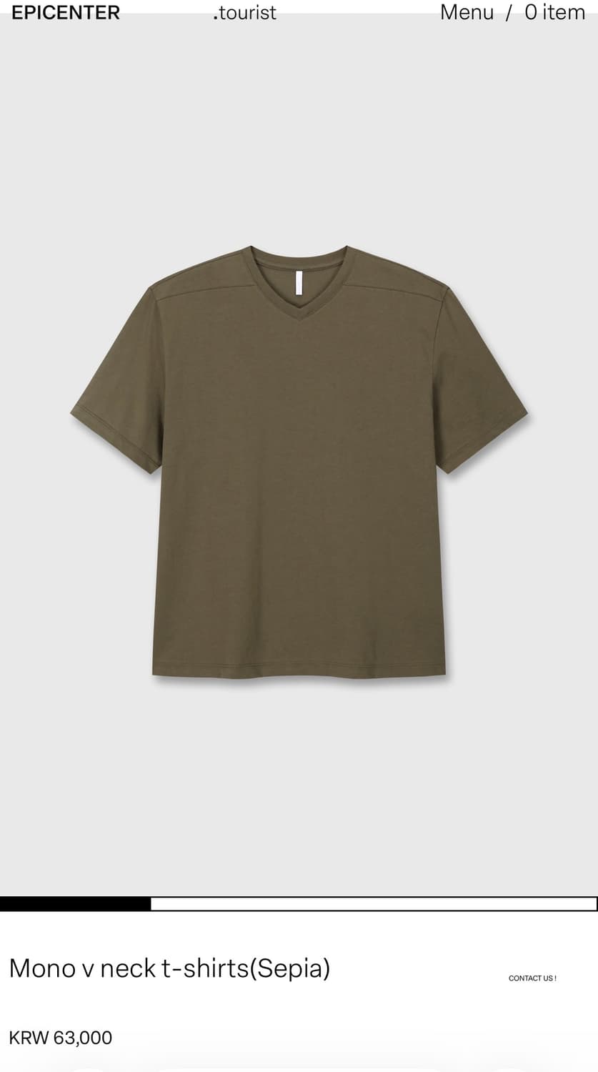 구매) 에피센터투어리스트 Mono v neck t shirt L구해봐요 상품이미지1