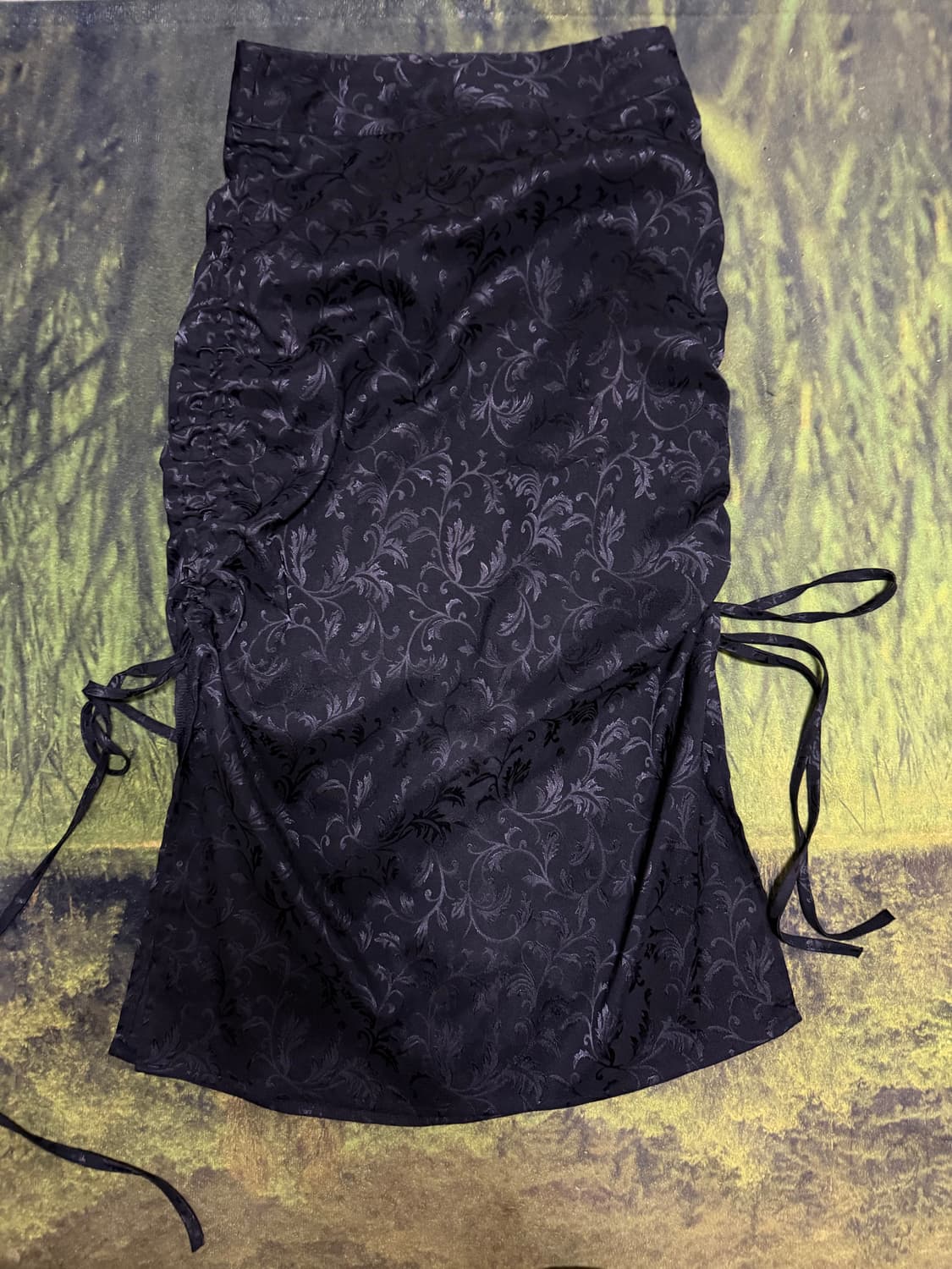 wsc 아카이브 자카드 롱 치마 에스닉 치파오 셔링 상품이미지1