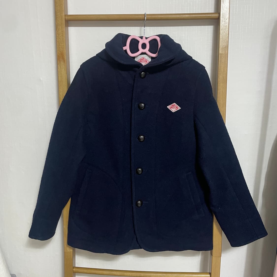 단톤 36사이즈 진네이비 후드 코트(후드탈부착가능) 상품이미지1