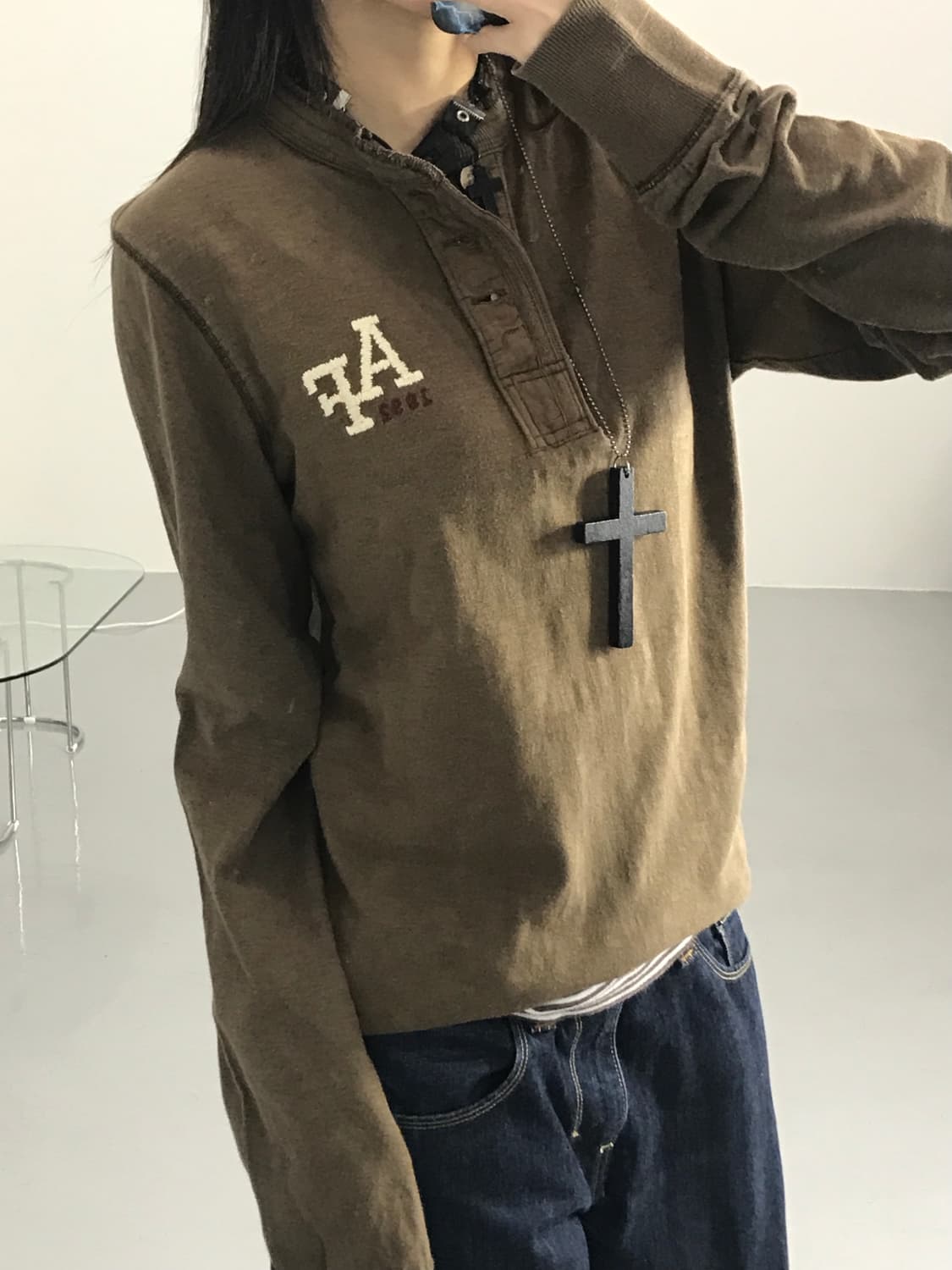  아베크롬비 헨리넥 브라운 롱 슬리브 상품이미지3