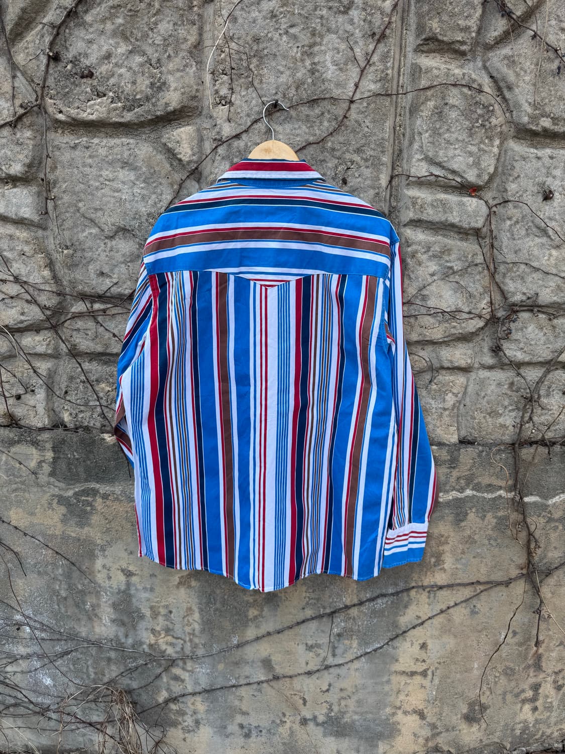 랭글러 빈티지 브러쉬포퍼 스트라이프 웨스턴 셔츠 xl 상품이미지2