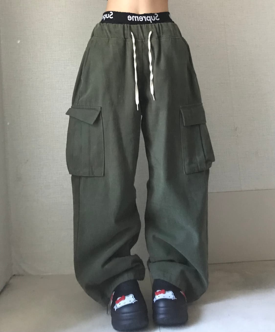 와이드핏 카키 카고팬츠 상품이미지4
