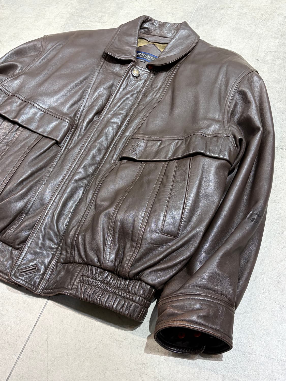90s 입생로랑 양가죽 봄버자켓 상품이미지4